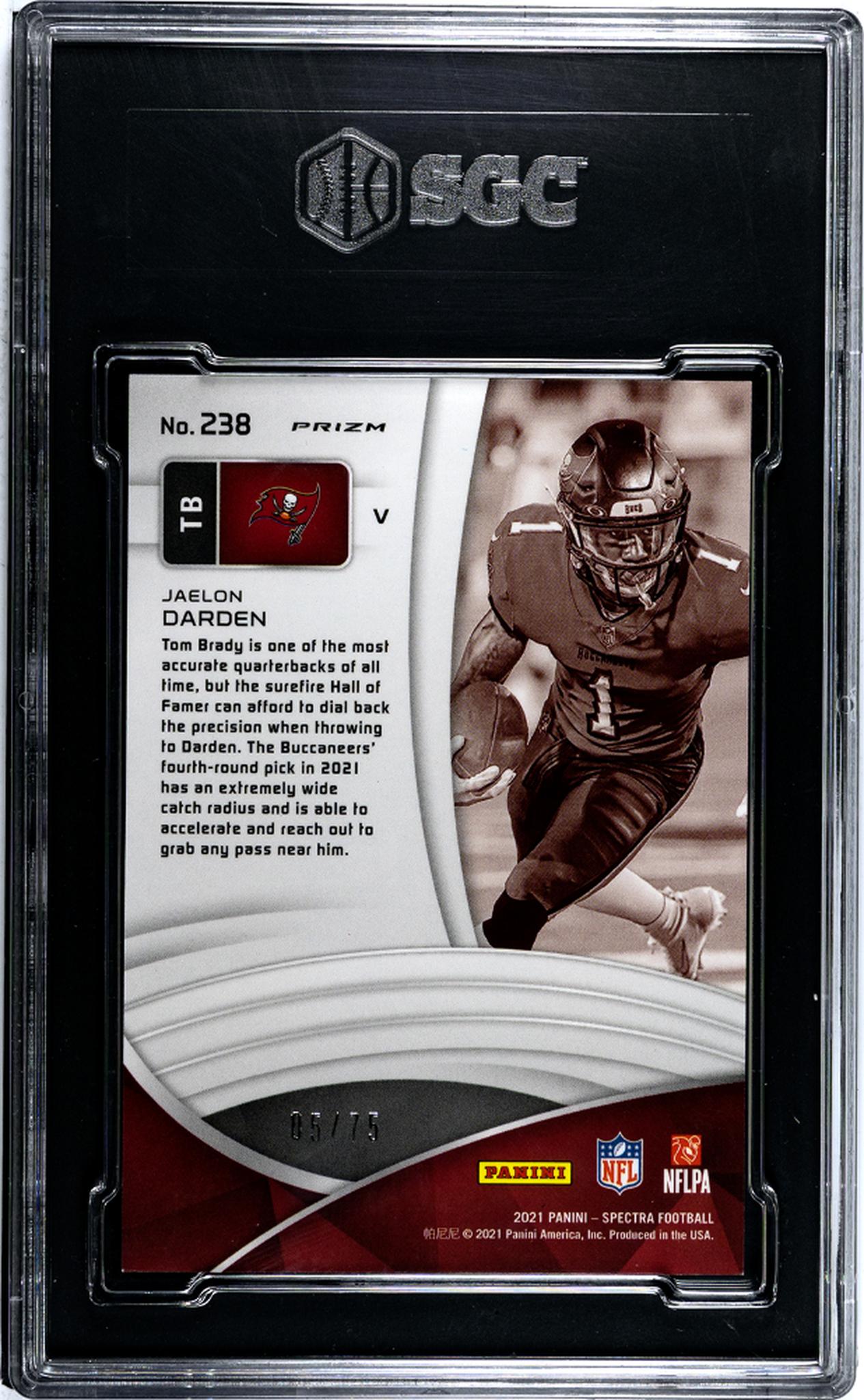 2021 Spectra #238 Jaelon Darden Hyper Prizm /75 SGC 10