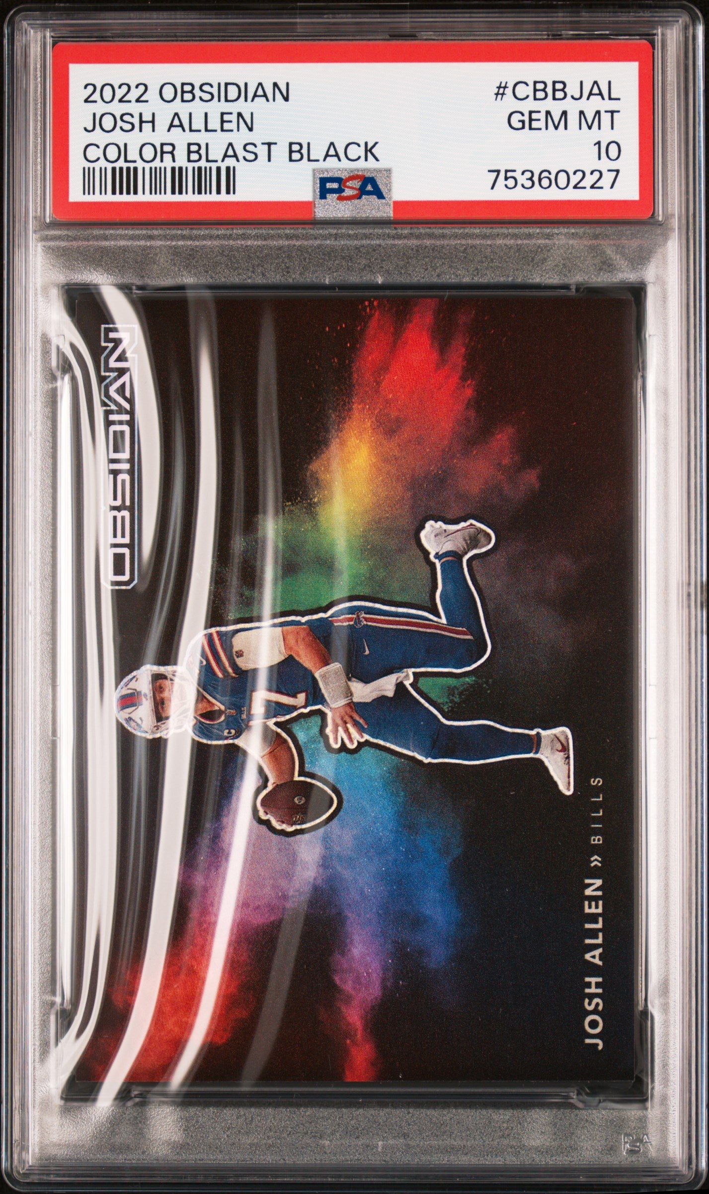 2022 Panini Obsidian Color Blast Black Josh Allen #CBB-JAL PSA 10