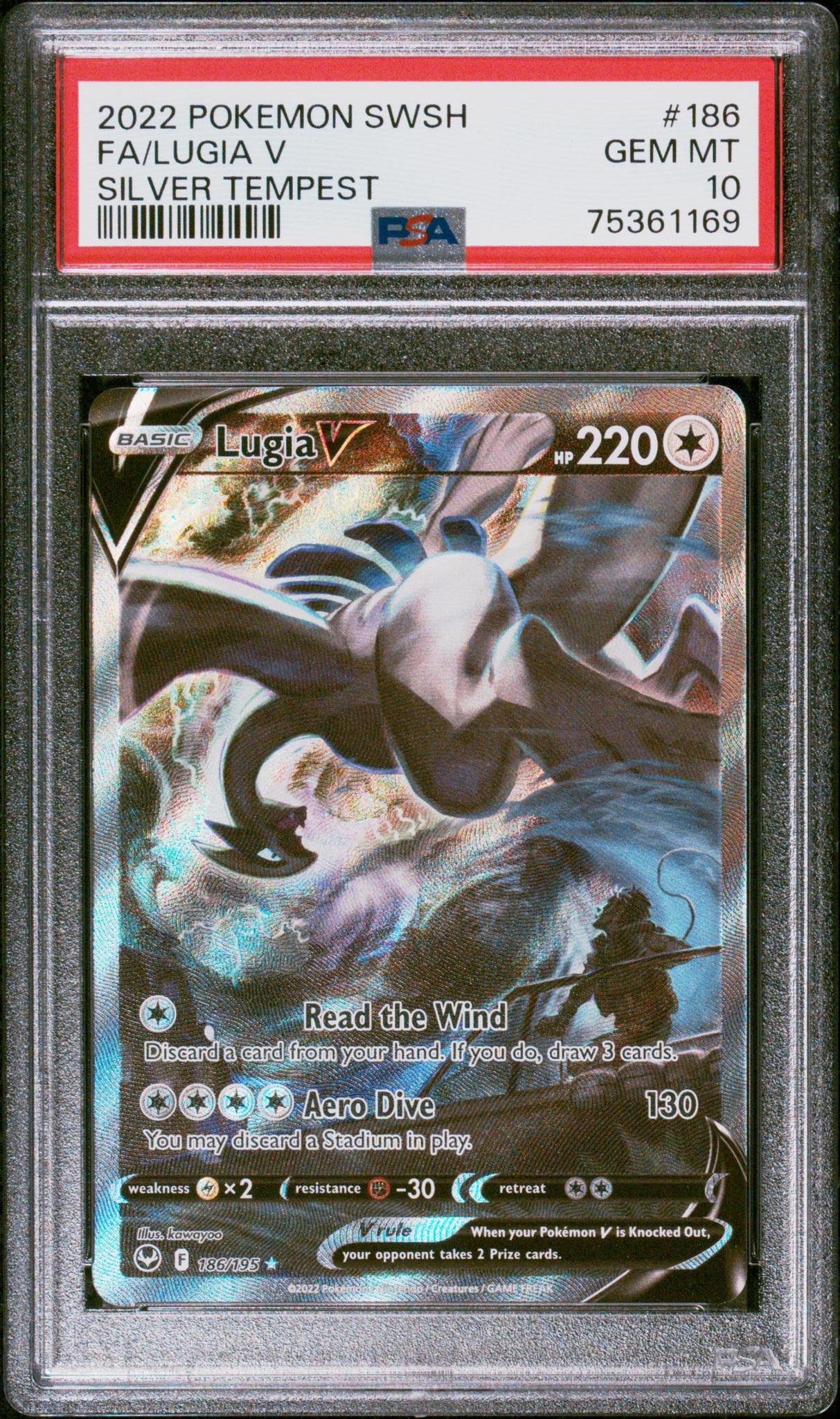 2022 Pokemon Sword and Shield Silver Tempest #186 Lugia V PSA 10