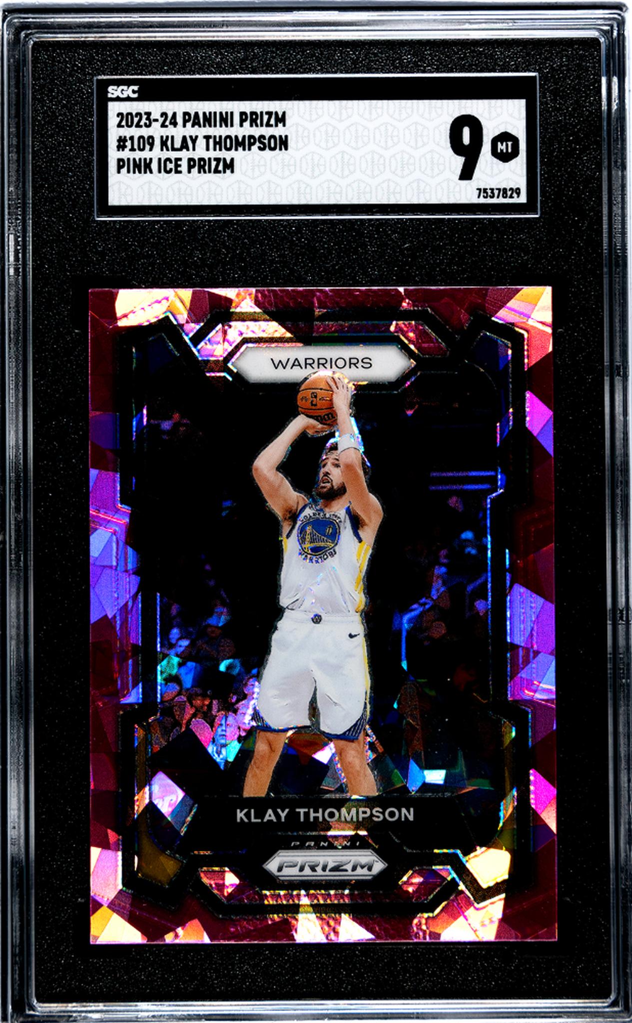 2023-24 Panini Prizm #109 Klay Thompson Pink Ice Prizm SGC 9