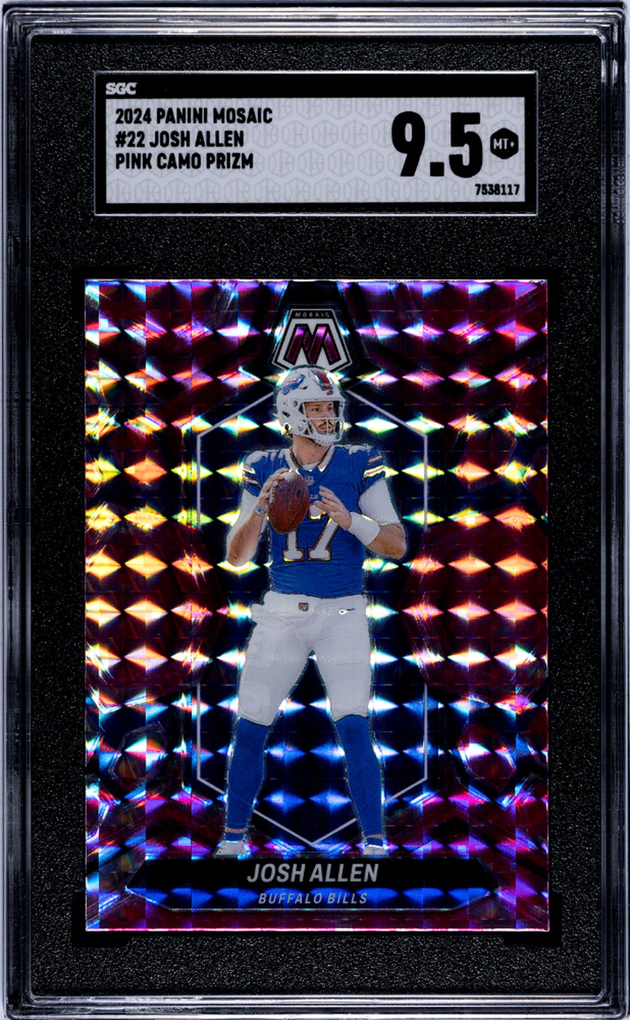 2024 Panini Mosaic #22 Josh Allen Pink Camo Prizm SGC 9.5