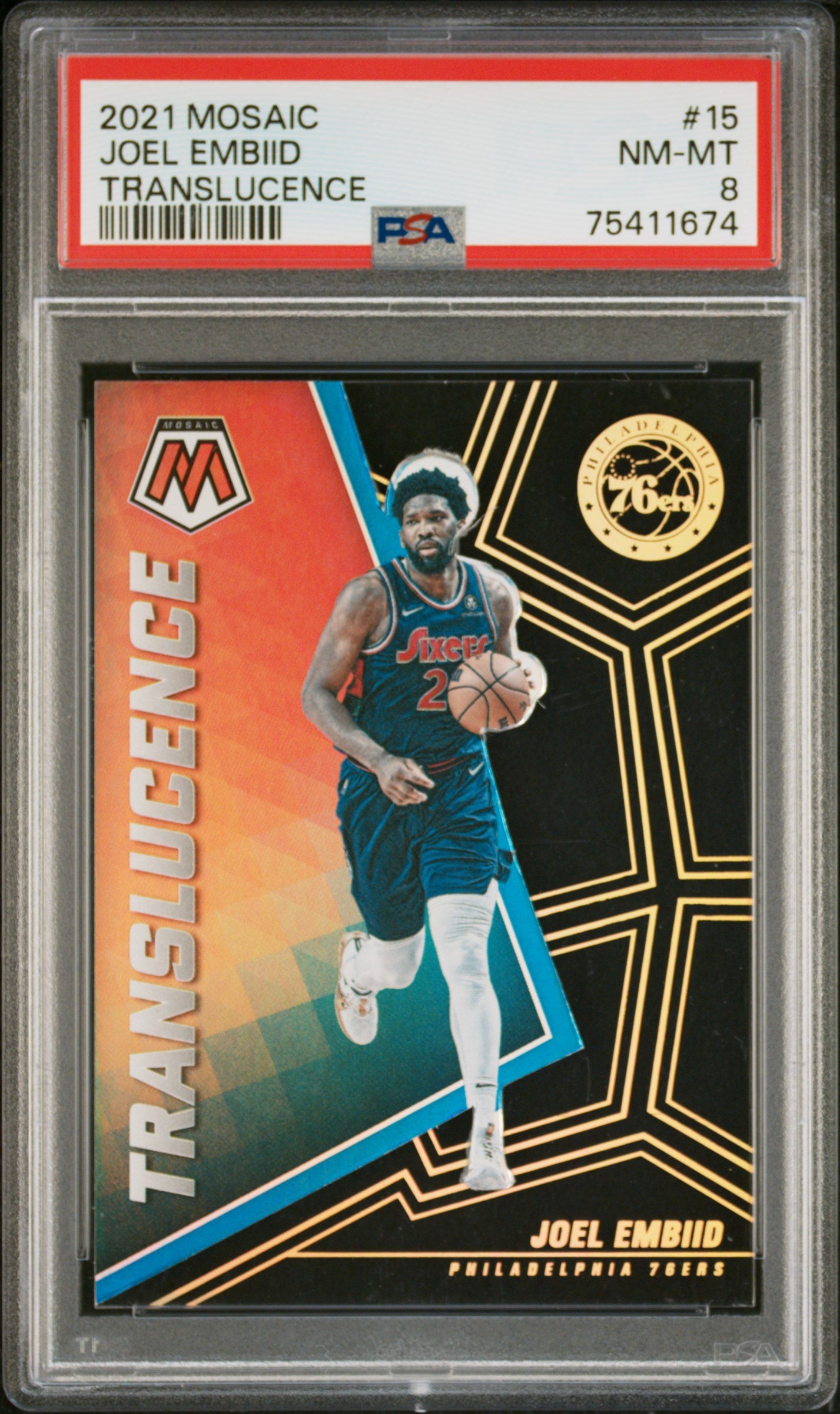2021 Mosaic Translucence Joel Embiid #15 PSA 8