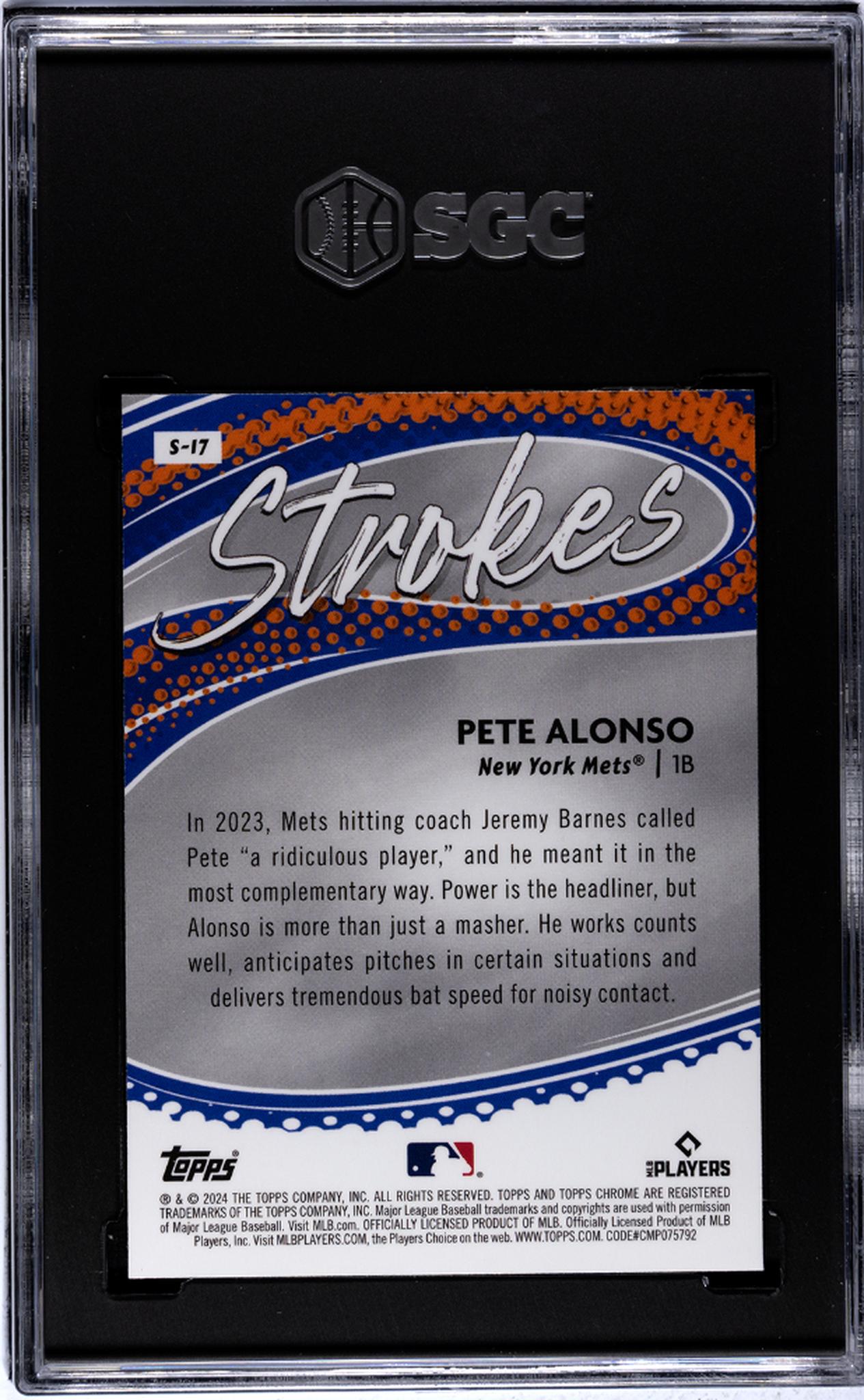 2024 Topps Chrome #S-17 Pete Alonso Strokes SGC 9.5