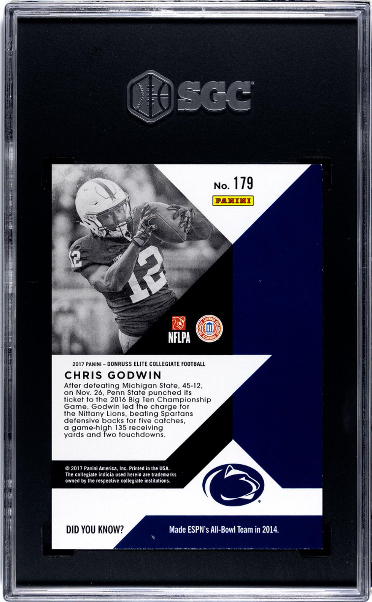 2017 Panini Donruss Elite Chris Godwin #179 /49 SGC 9.5