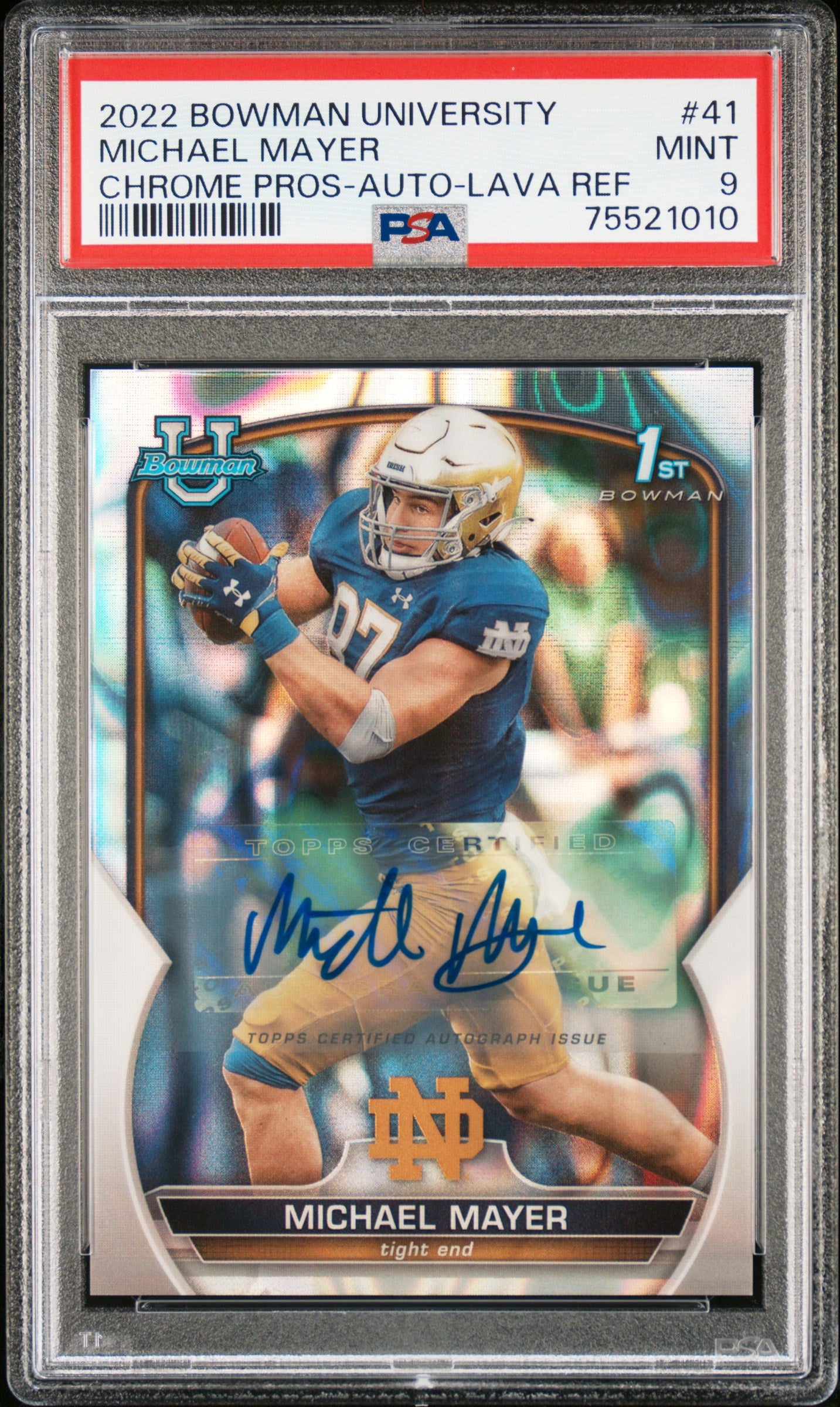 2022 Bowman University #41 Michael Mayer Chrome Prospects /199 PSA 9