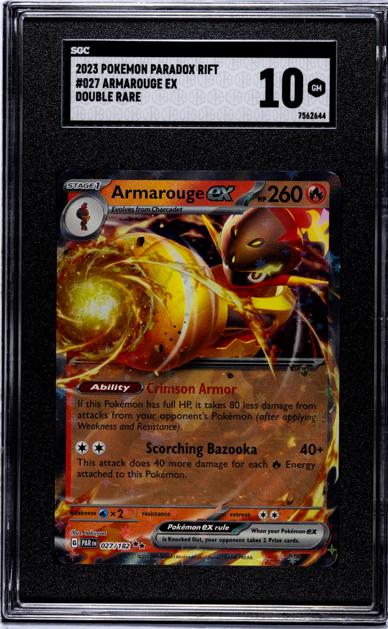 2023 Pokemon Paradox Rift Double Rare Armarouge ex #027/182 SGC 10