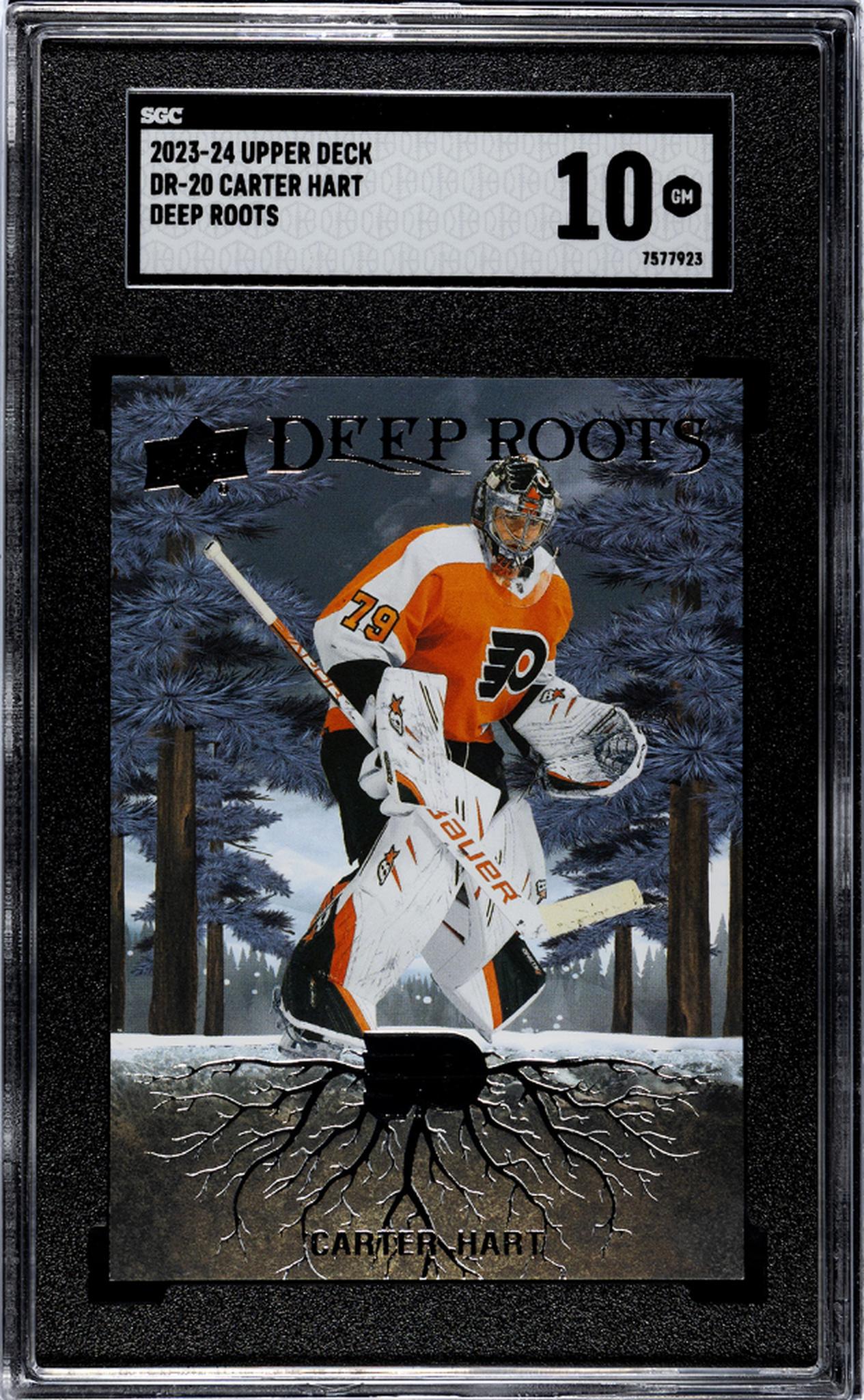 2023-24 Upper Deck #DR-20 Carter Hart Deep Roots SGC 10