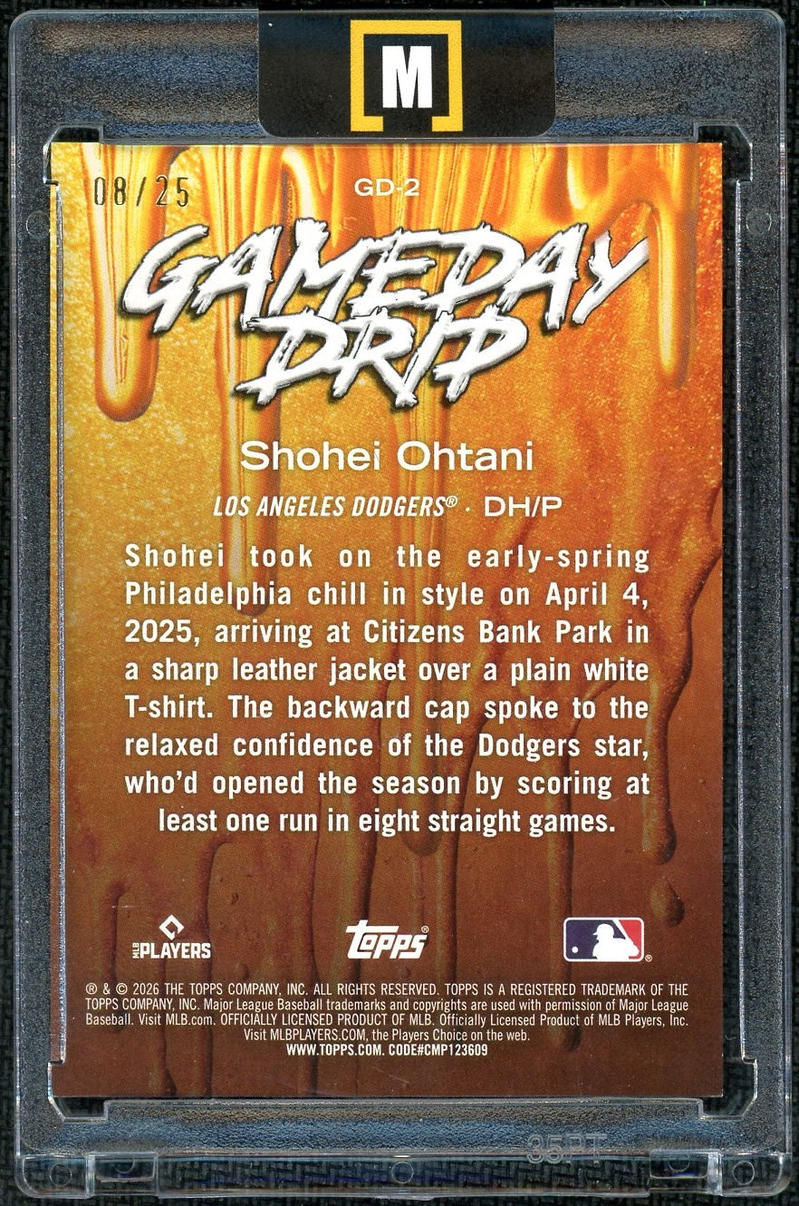 2026 Topps Celebration GD-2 Shohei Ohtani Gameday Drip Orange /25