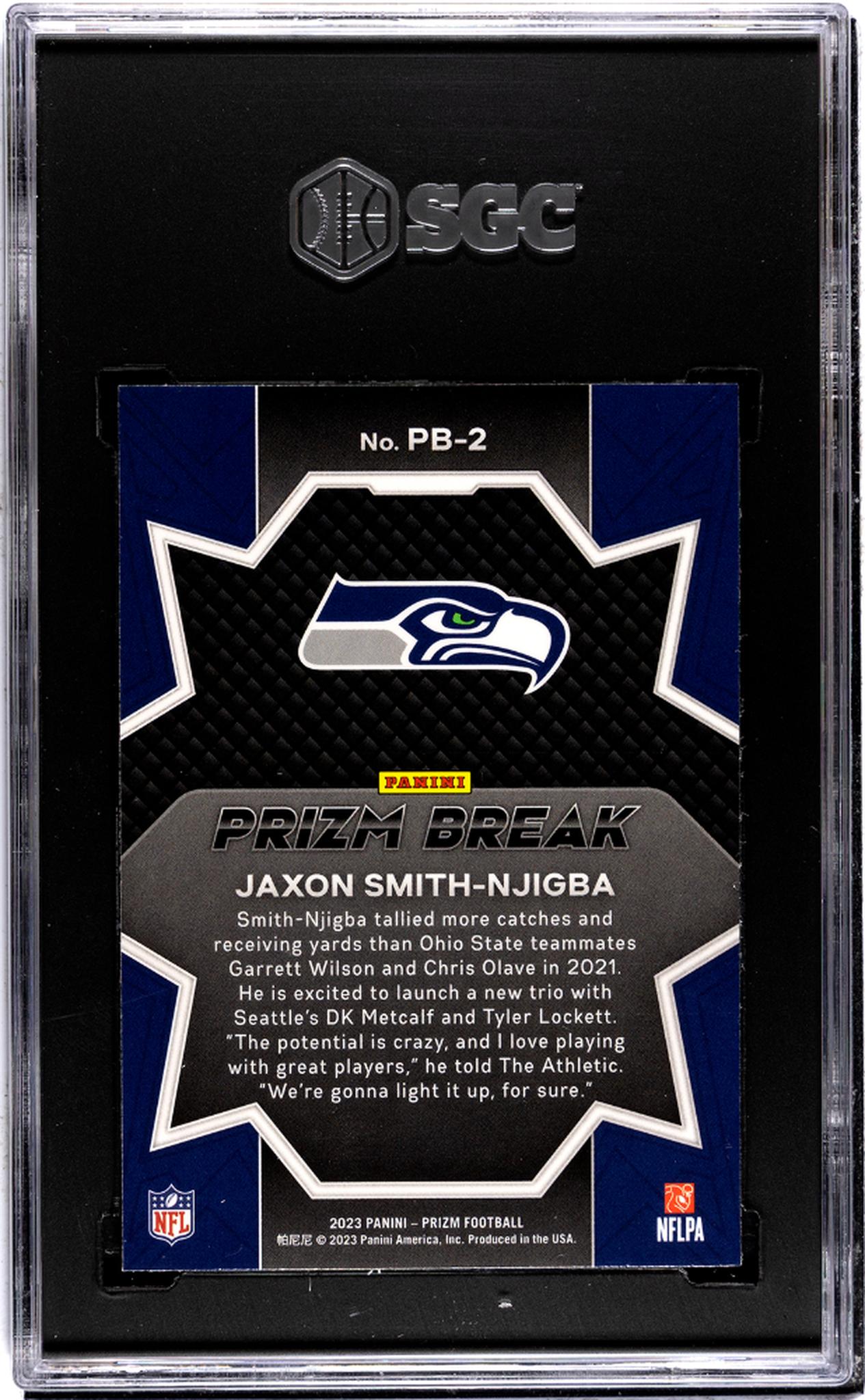 2023 Panini Prizm #PB-2 Jaxon Smith-Njigba Prizm Break SGC 10