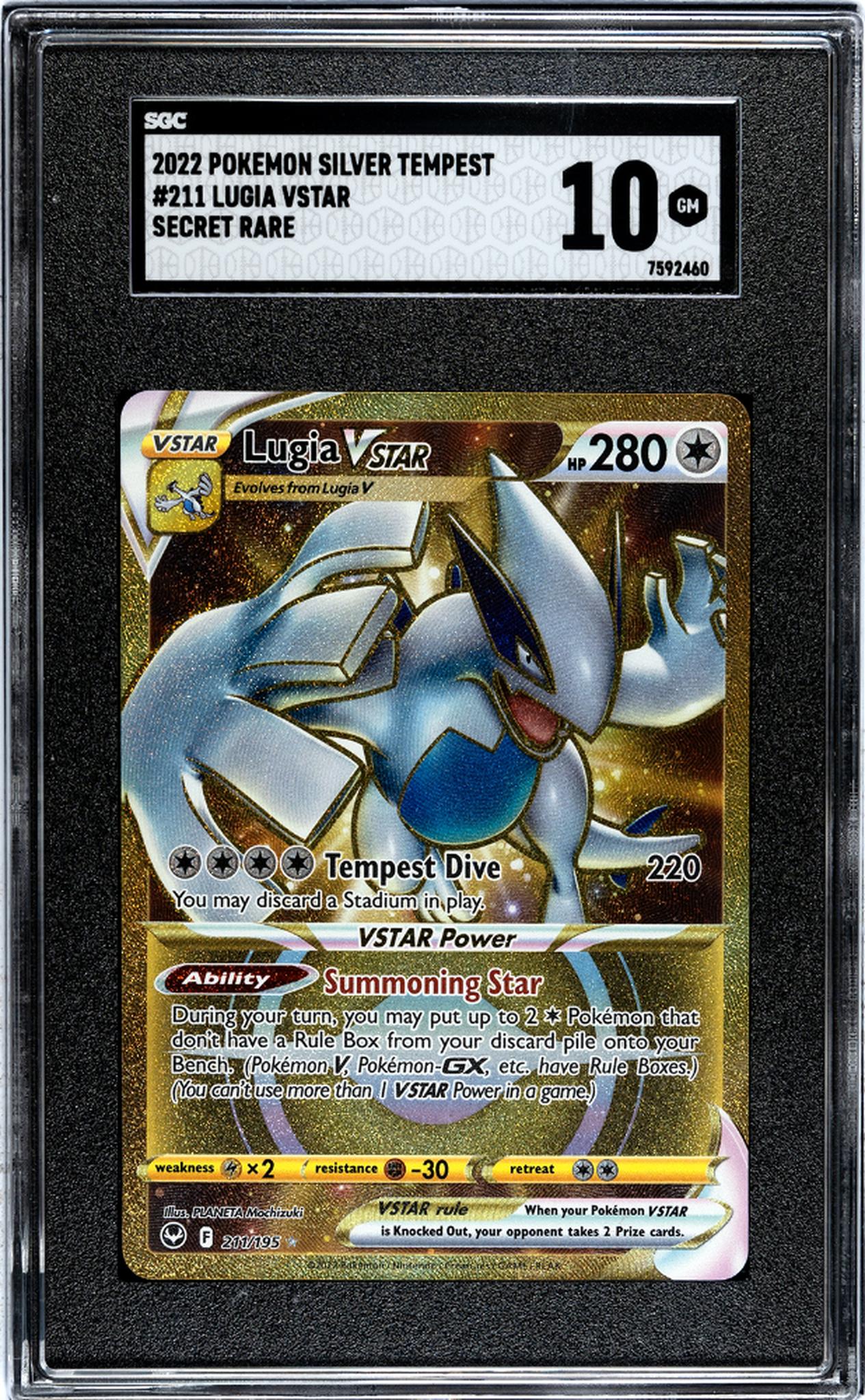 2022 Pokemon TCG Lugia VSTAR Silver Tempest #211/195 SGC 10