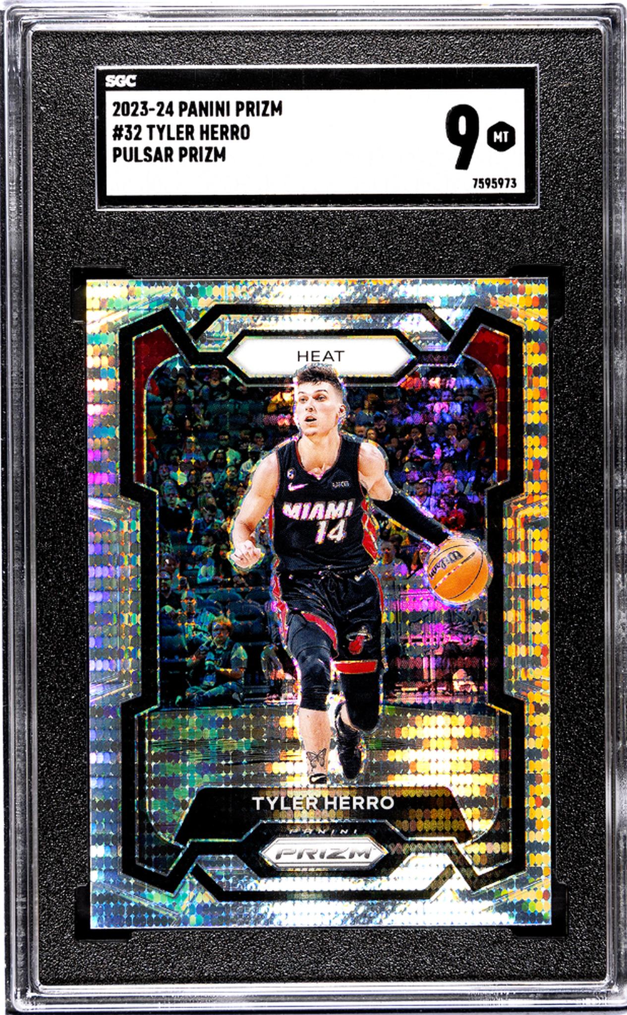 2023-24 Panini Prizm #32 Tyler Herro Pulsar Prizm SGC 9