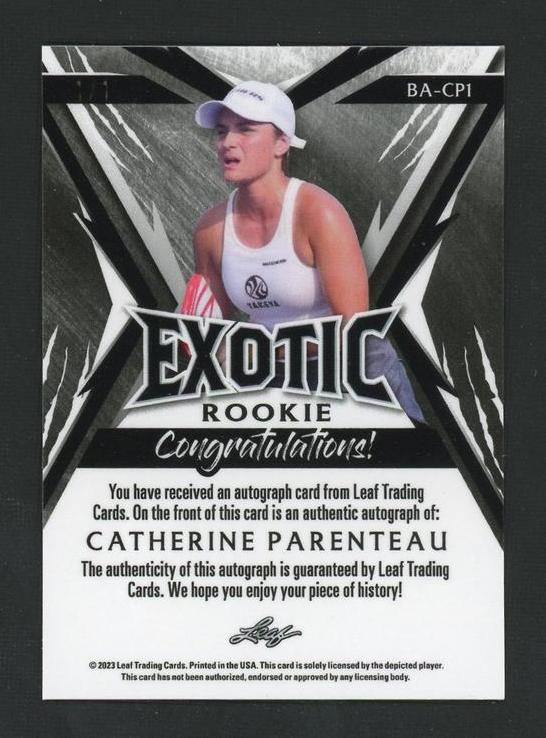 2021 Leaf Exotic BA-CPI Catherine Parenteau Rookie Auto