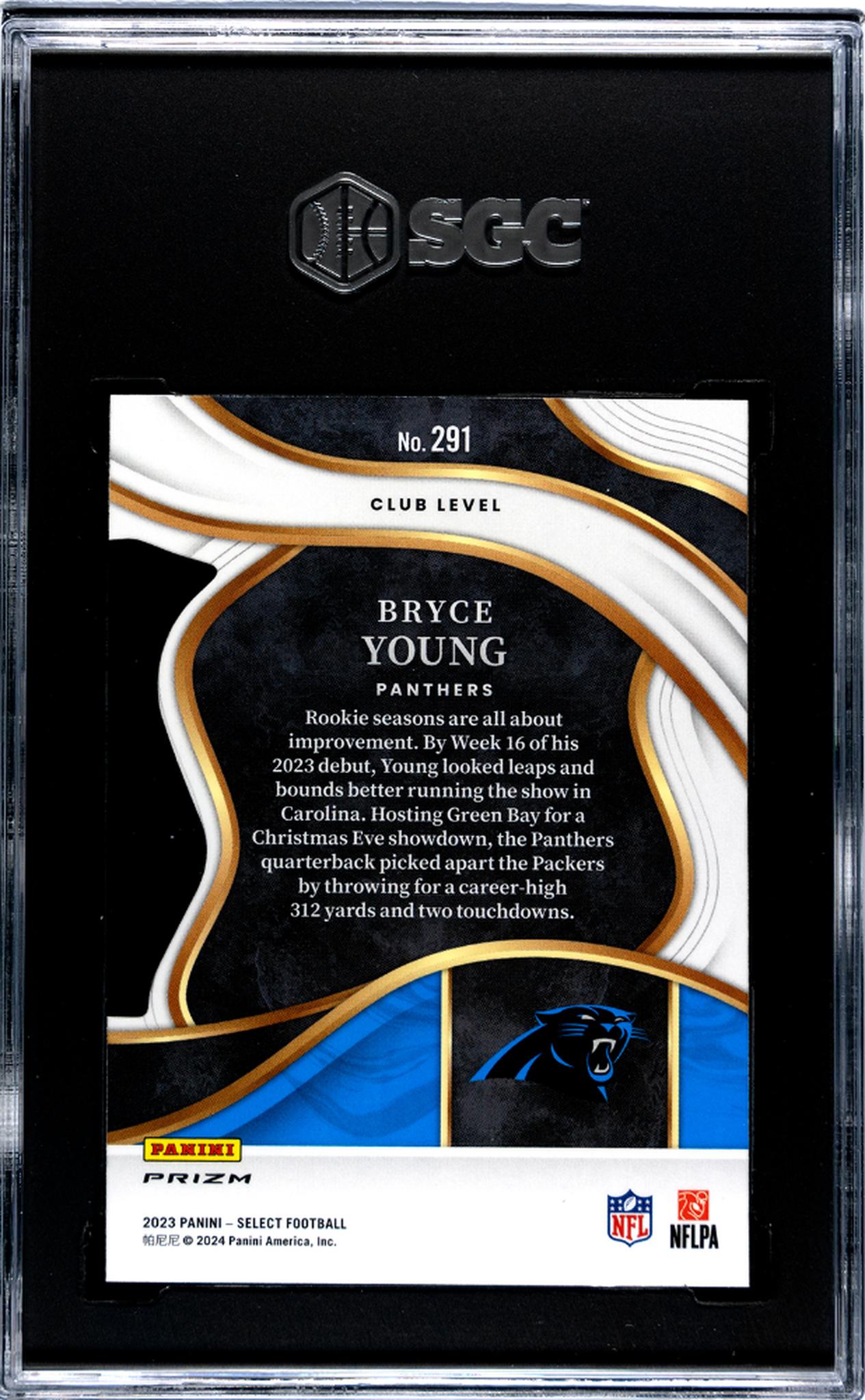 2023 Panini Select #291 Bryce Young Black/Green Die-Cut Prizm SGC 9.5