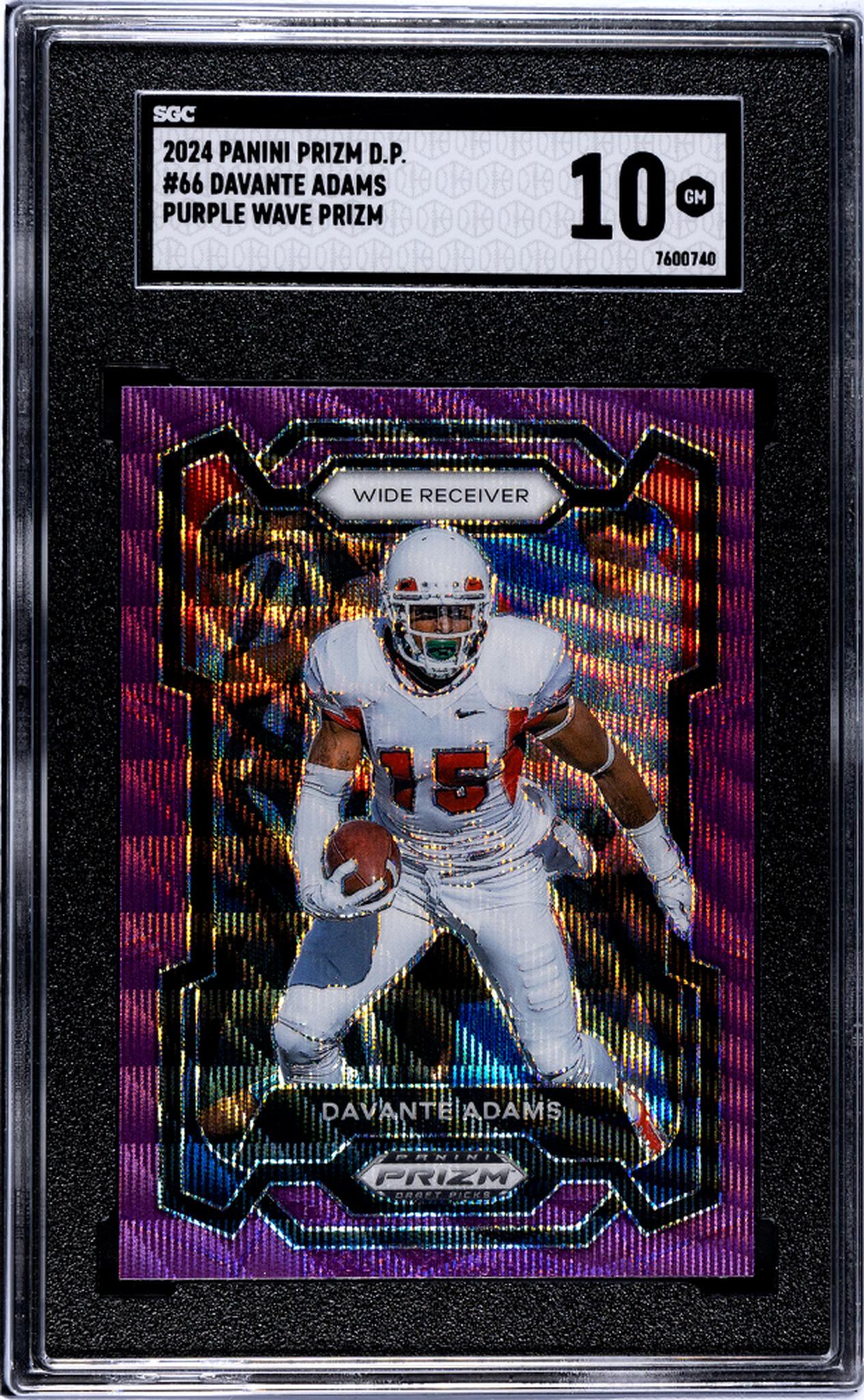 2024 Panini Prizm Draft Picks #66 Davante Adams Purple Wave Prizm SGC 10