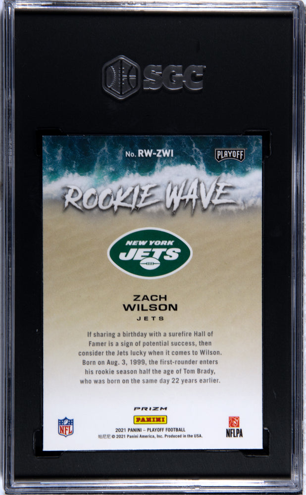 2021 Panini Playoff #RW-ZWI Zach Wilson Silver Rookie SGC 9.5