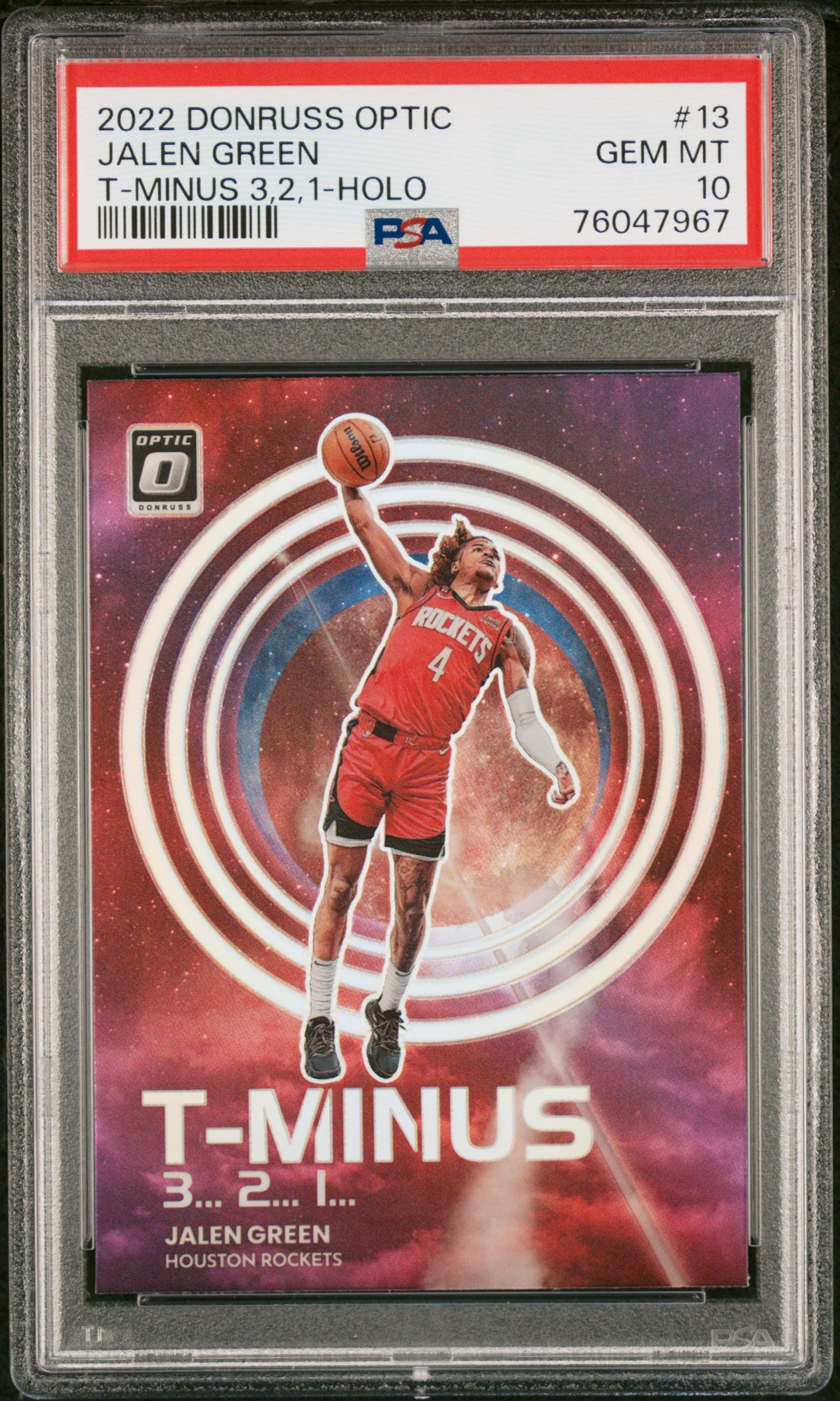 2022 Panini Donruss Optic T-Minus 3...2...1... #13 Jalen Green Holo PSA 10