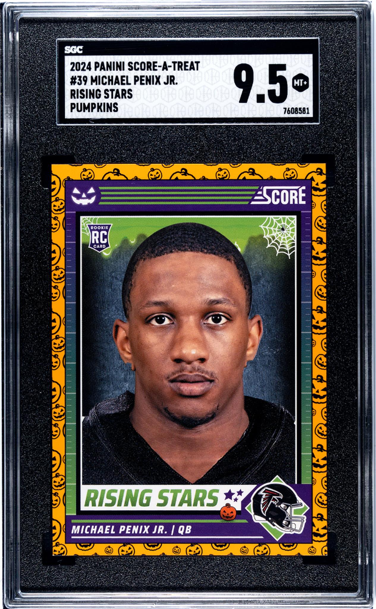 2024 Panini Score-A-Treat Rising Stars Pumpkins Michael Penix Jr. #39 RC SGC 9.5