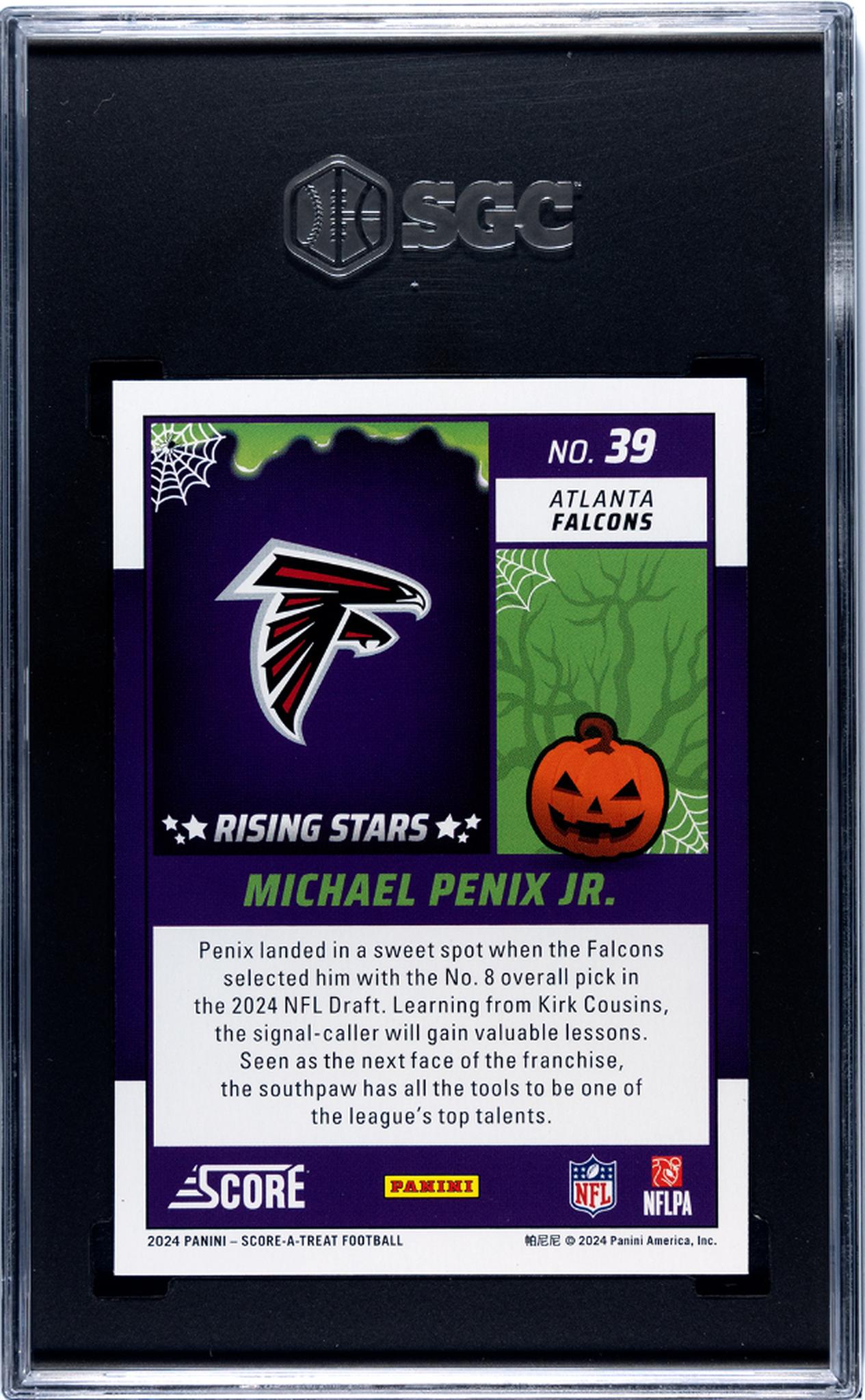 2024 Panini Score-A-Treat Rising Stars Pumpkins Michael Penix Jr. #39 RC SGC 9.5