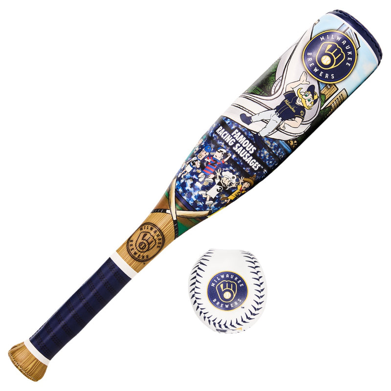 Franklin Sports MLB Milwaukee Brewers Soft Sport Bat & Ball Set