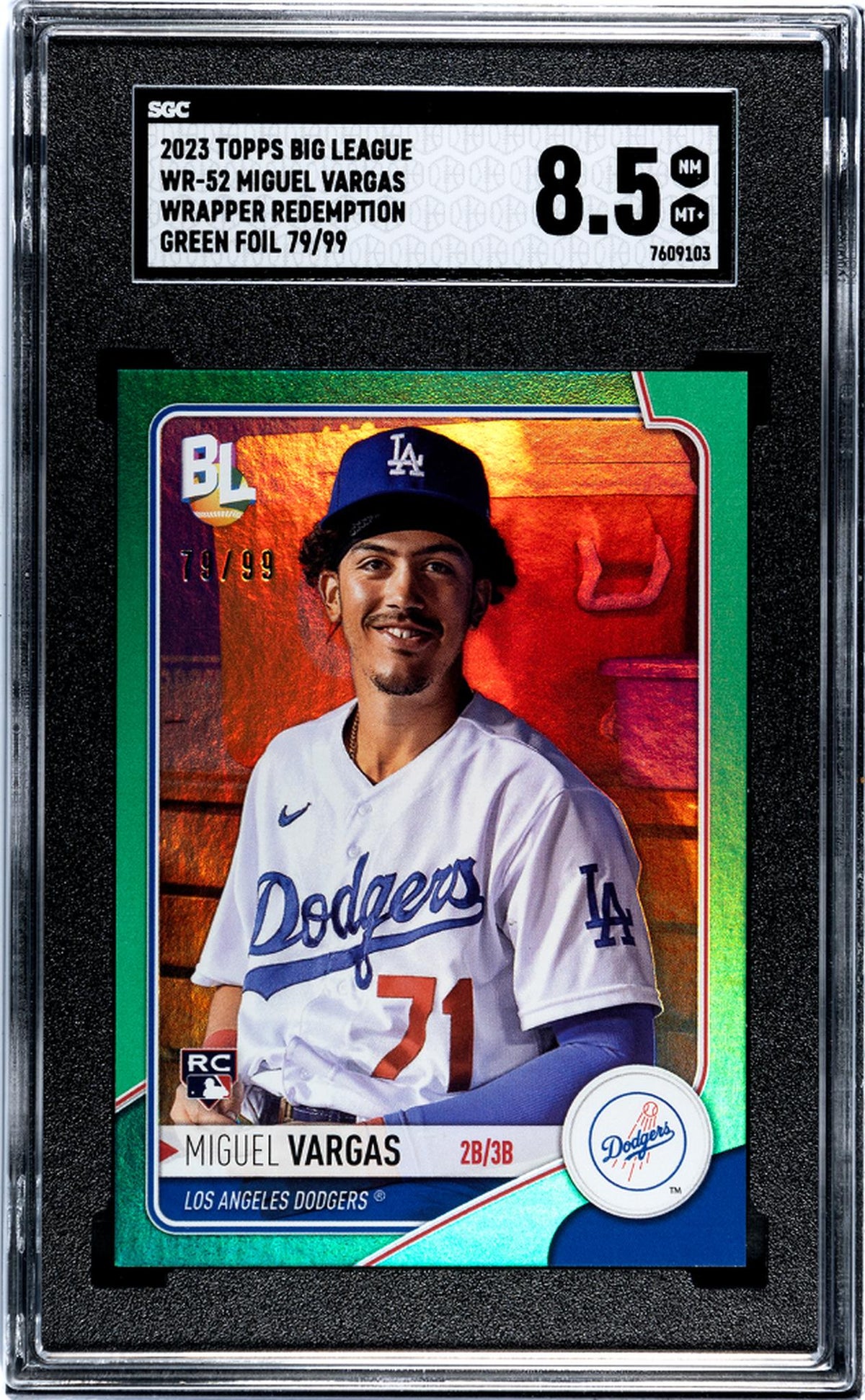 2023 Topps Big League #WR-52 Miguel Vargas Wrapper Redemption /99 SGC 8.5