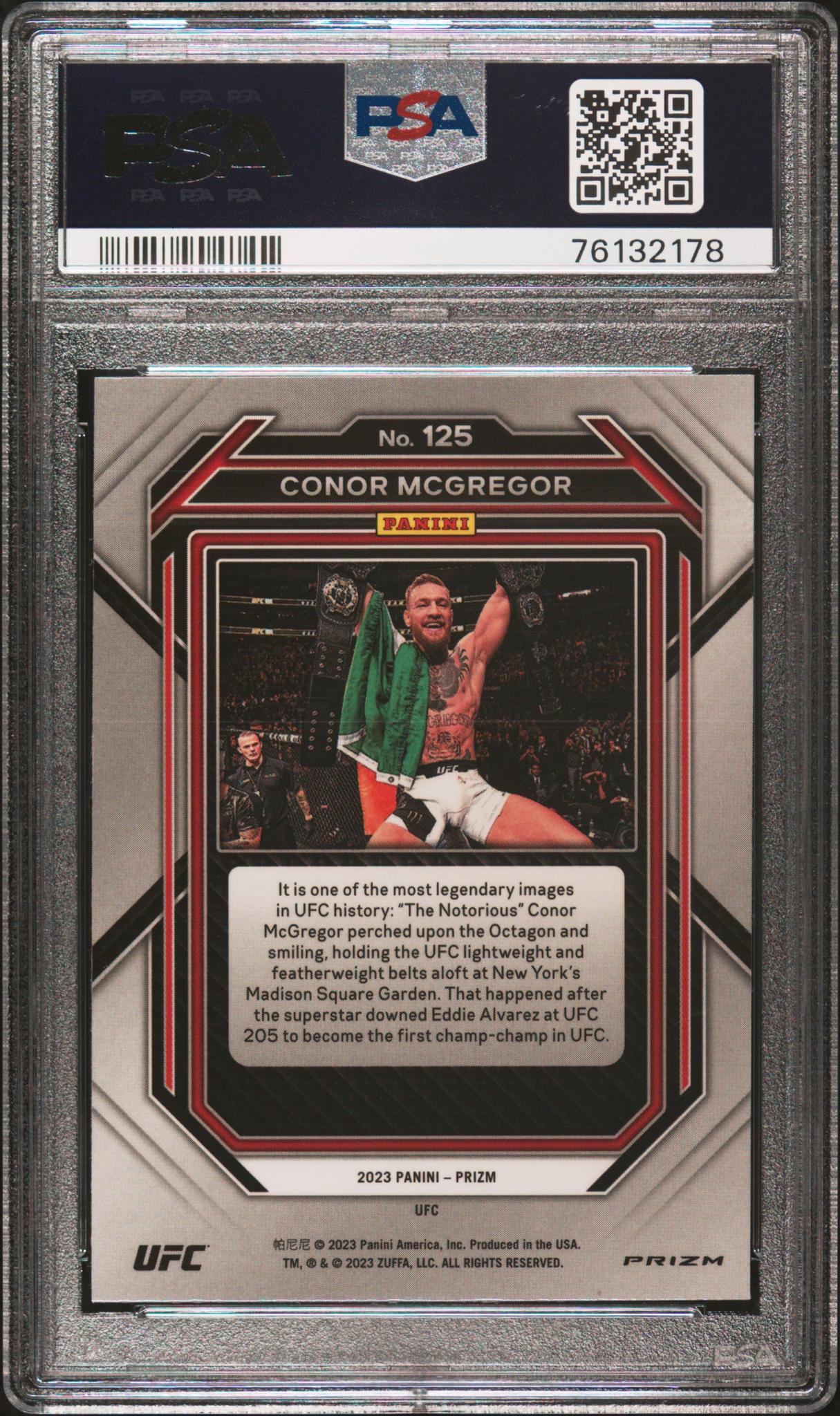 2023 Panini Prizm Under Card Prizm Conor McGregor #125 PSA 10