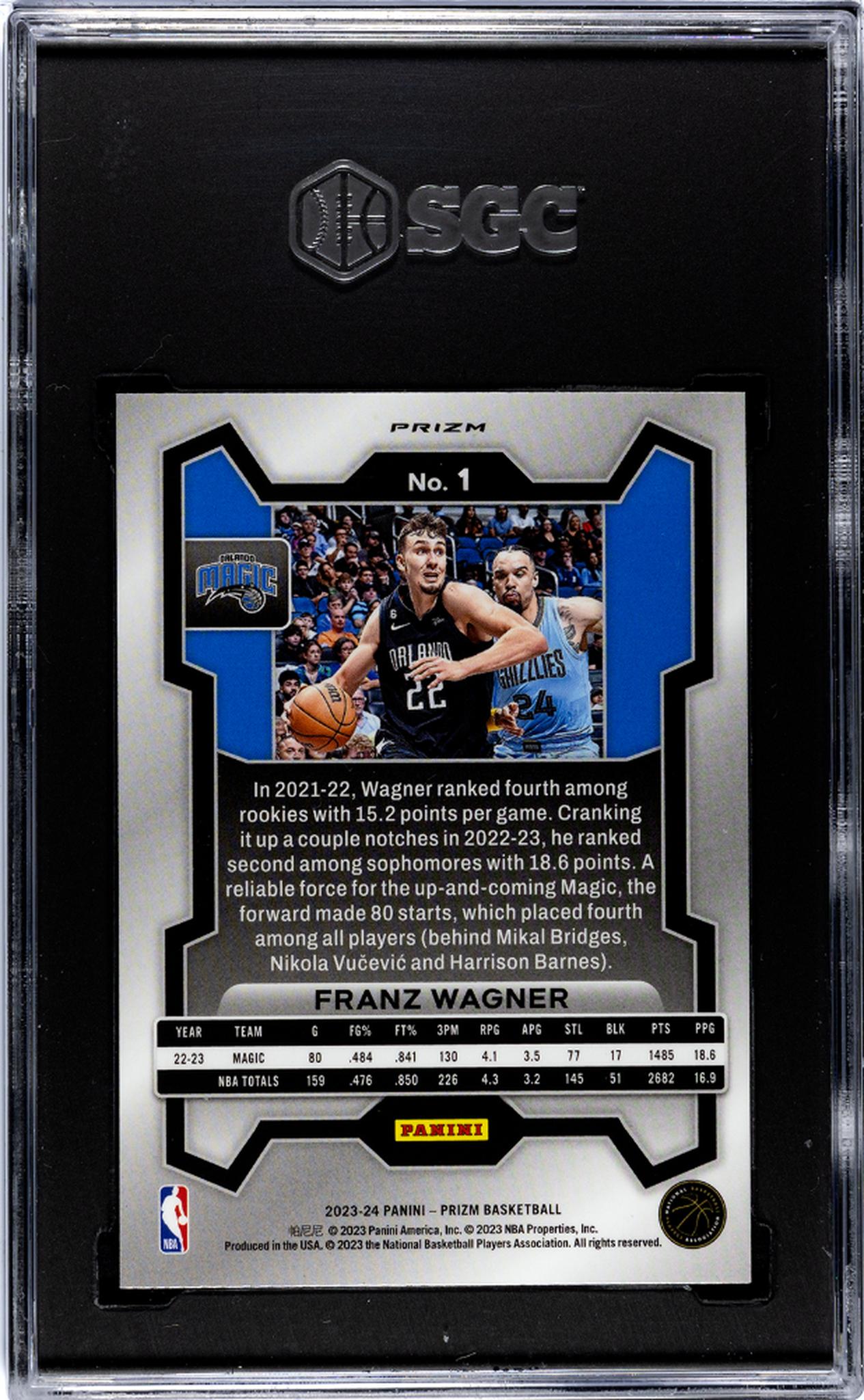 2023-24 Panini Prizm #1 Franz Wagner Ice Prizm SGC 9