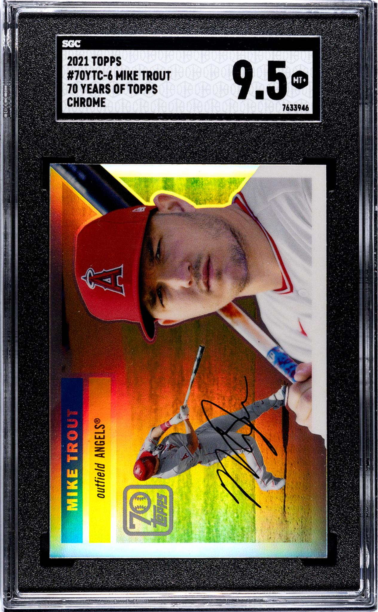 2021 Topps #70YTC-6 Mike Trout 70 Years Of Topps Chrome SGC 9.5