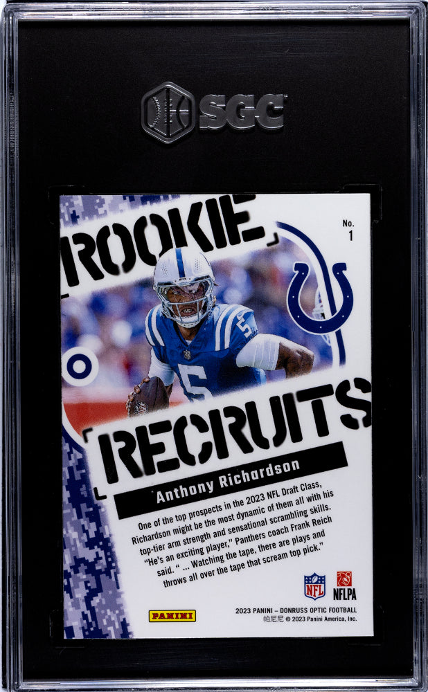 2023 Panini Donruss Optic #1 Anthony Richardson Rookie SGC 9.5