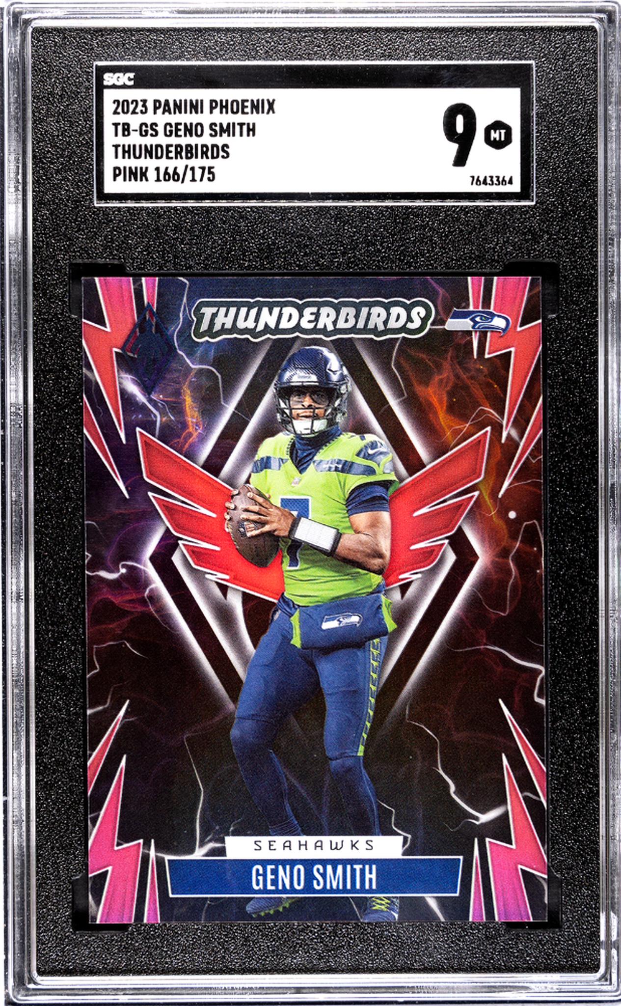 2023 Panini Phoenix #TB-GS Geno Smith Thunderbirds Pink 166/175 SGC 9