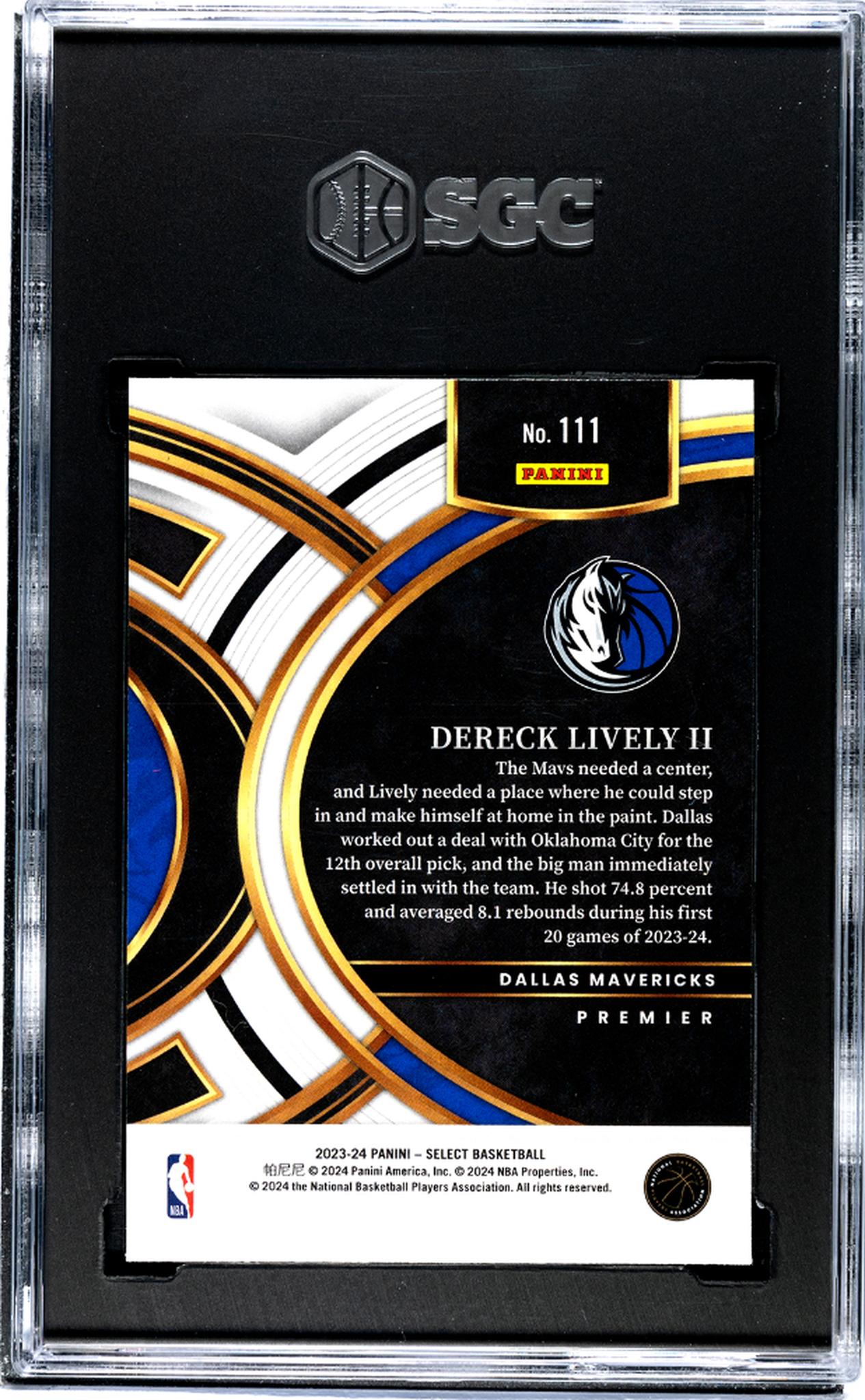 2023-24 Panini Select #111 Dereck Lively II Blue SGC 9.5