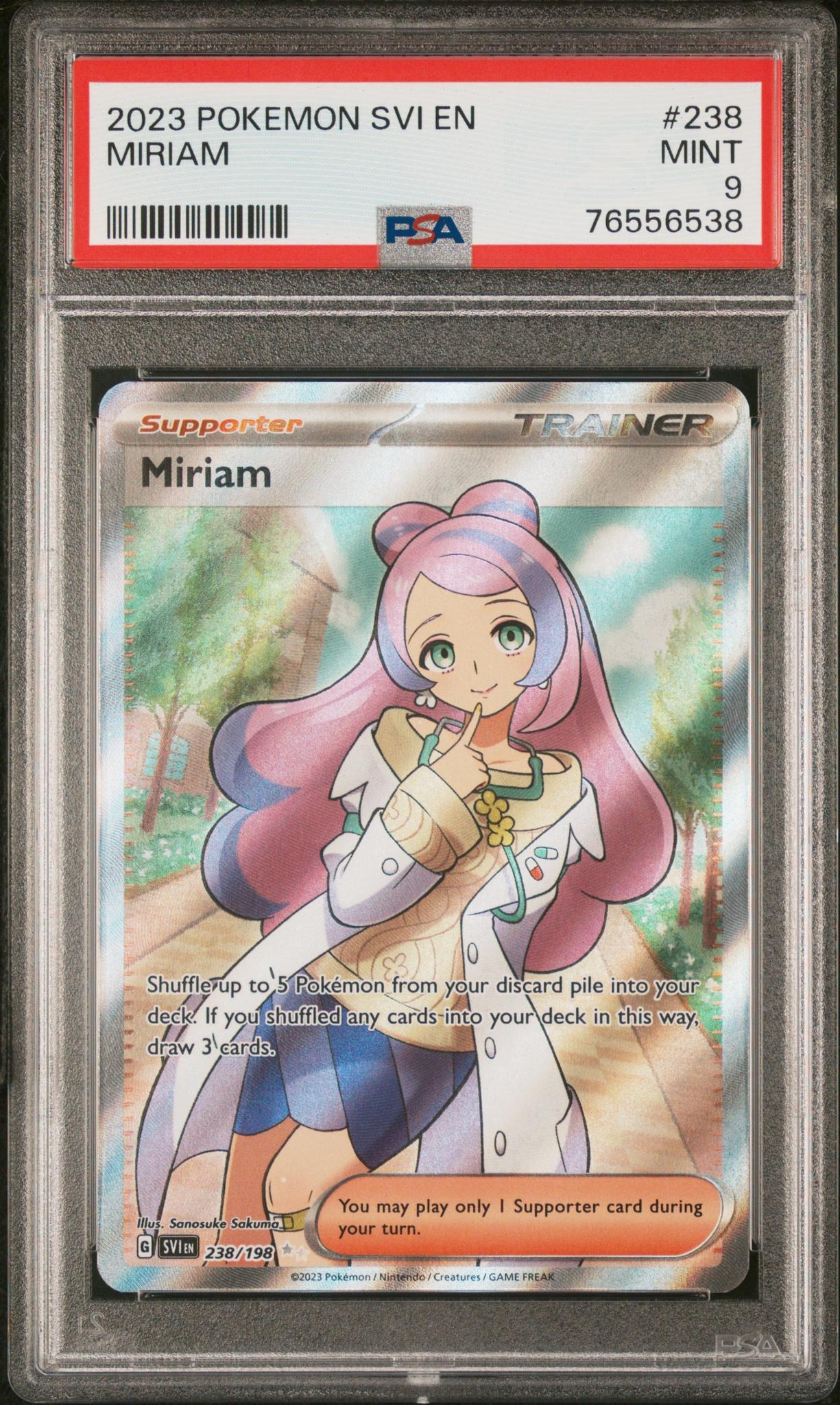 2023 Pokémon Scarlet & Violet Trainer Miriam Full Art #238/198 PSA 9