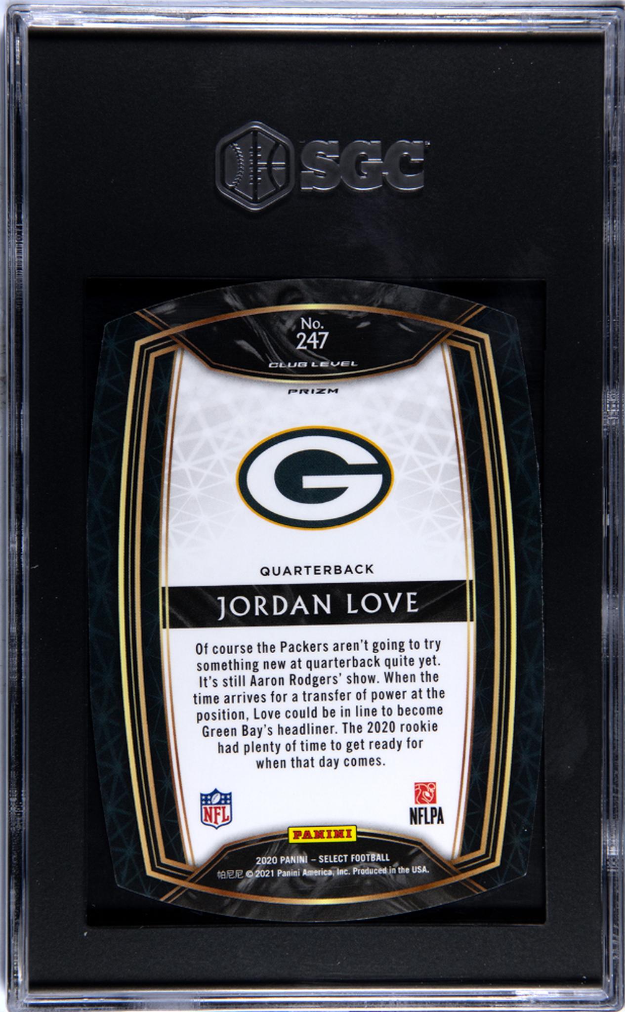 2020 Panini Select #247 Jordan Love Purple Rookie SGC 8.5