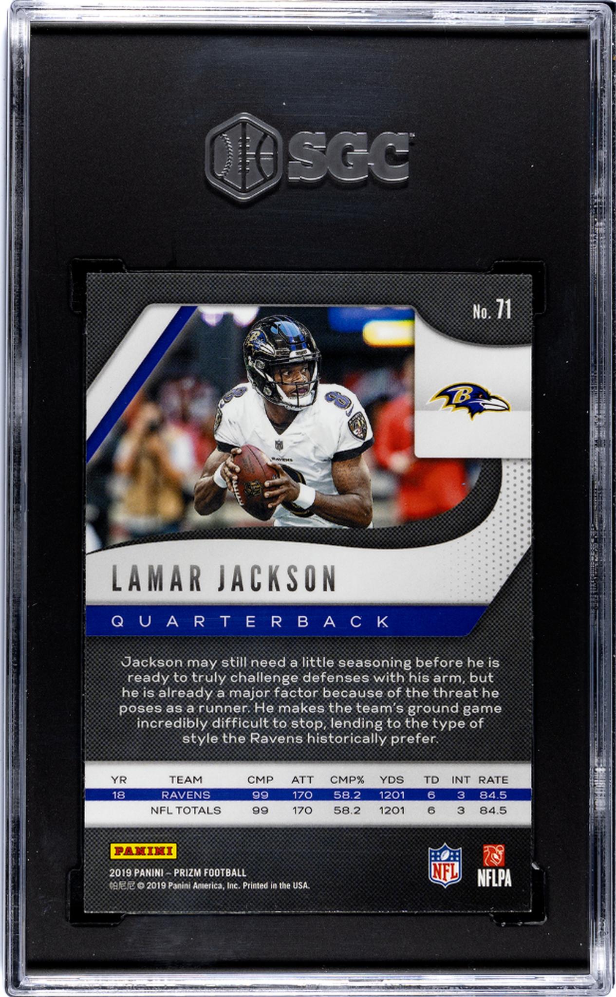 2019 Panini Prizm #71 Lamar Jackson SGC 9