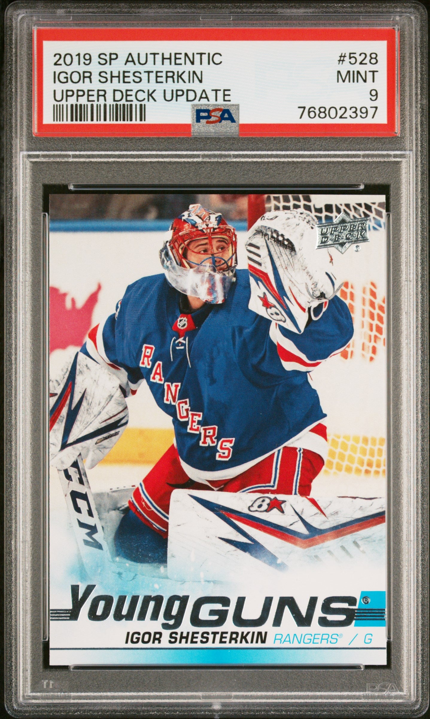 2019 SP Authentic #528 Igor Shesterkin Young Guns PSA 9