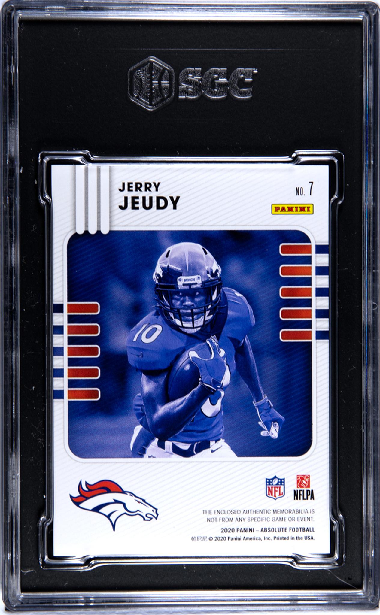 2020 Panini Absolute #7 Jerry Jeudy Rookie jersey SGC 9.5