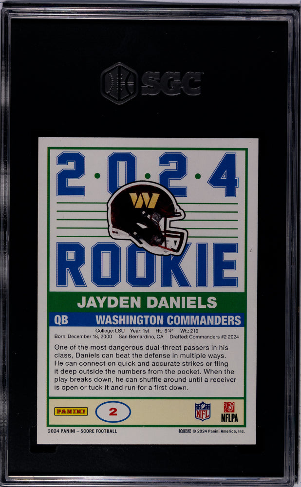 2024 Panini Score #2 Jayden Daniels 35th Anniversary SGC 9.5