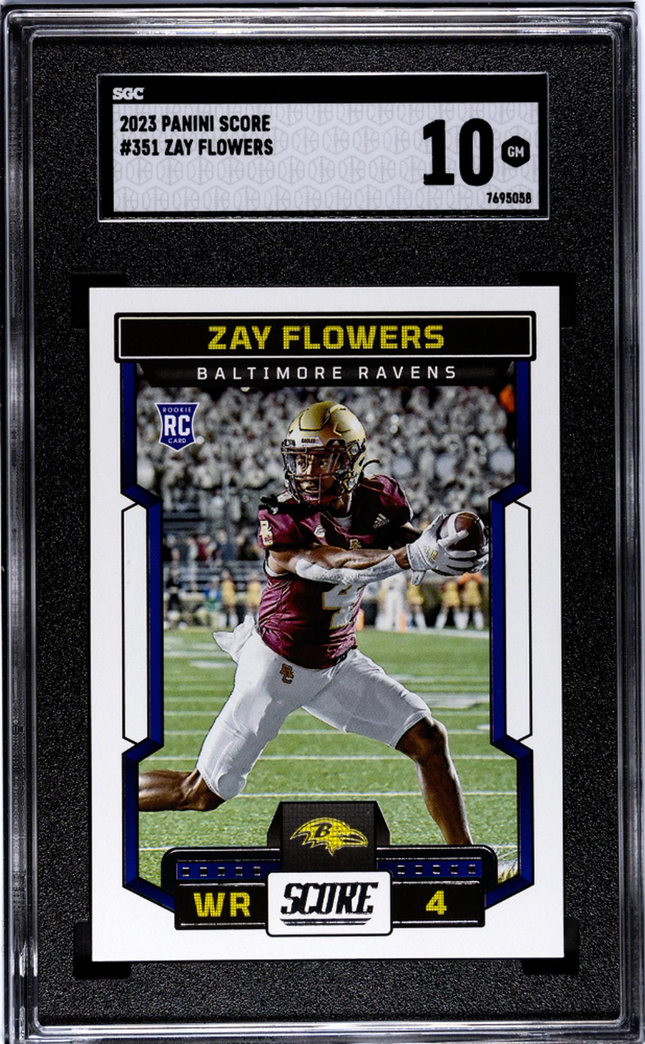 2023 Panini Score Zay Flowers #351 RC SGC 10