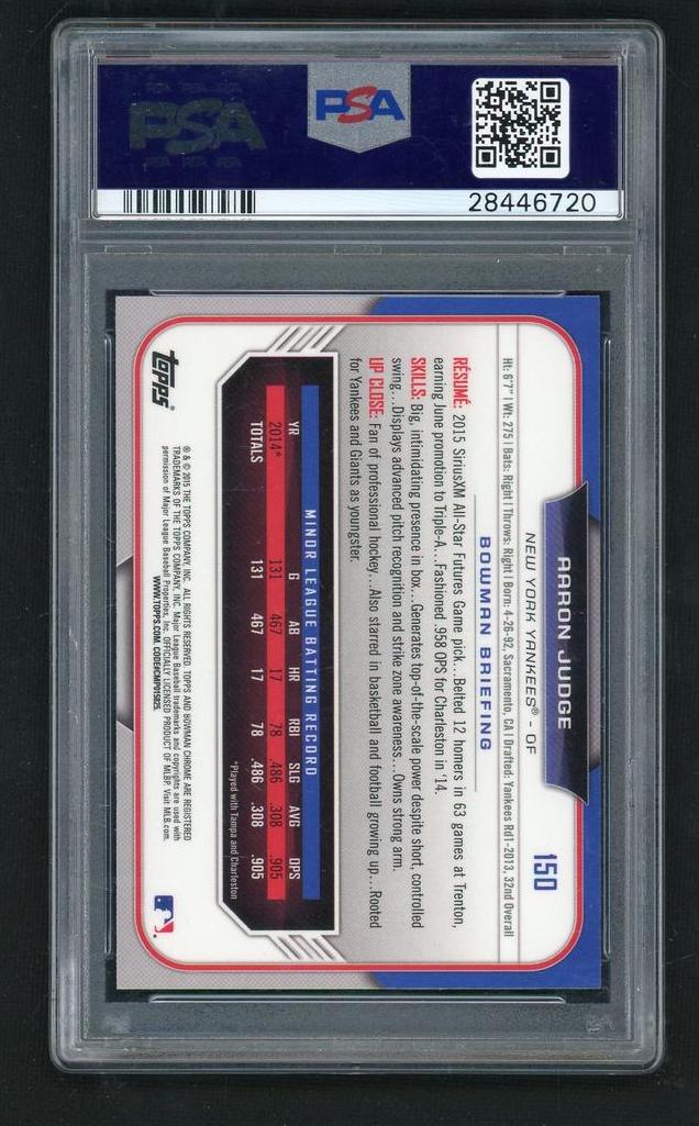 2015 Bowman Draft Chrome Aaron Judge #150 PSA 10