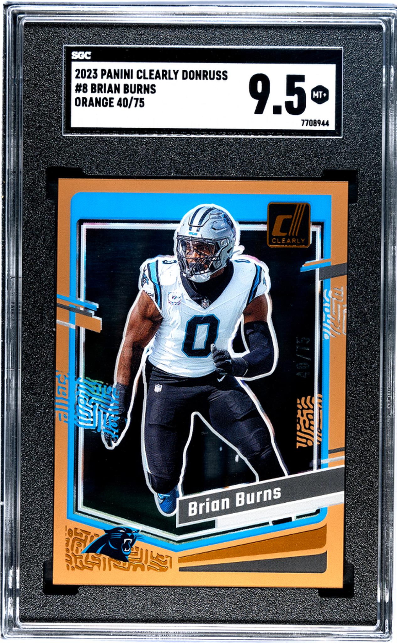 2023 Panini Clearly Donruss #8 Brian Burns Orange /75  SGC 9.5