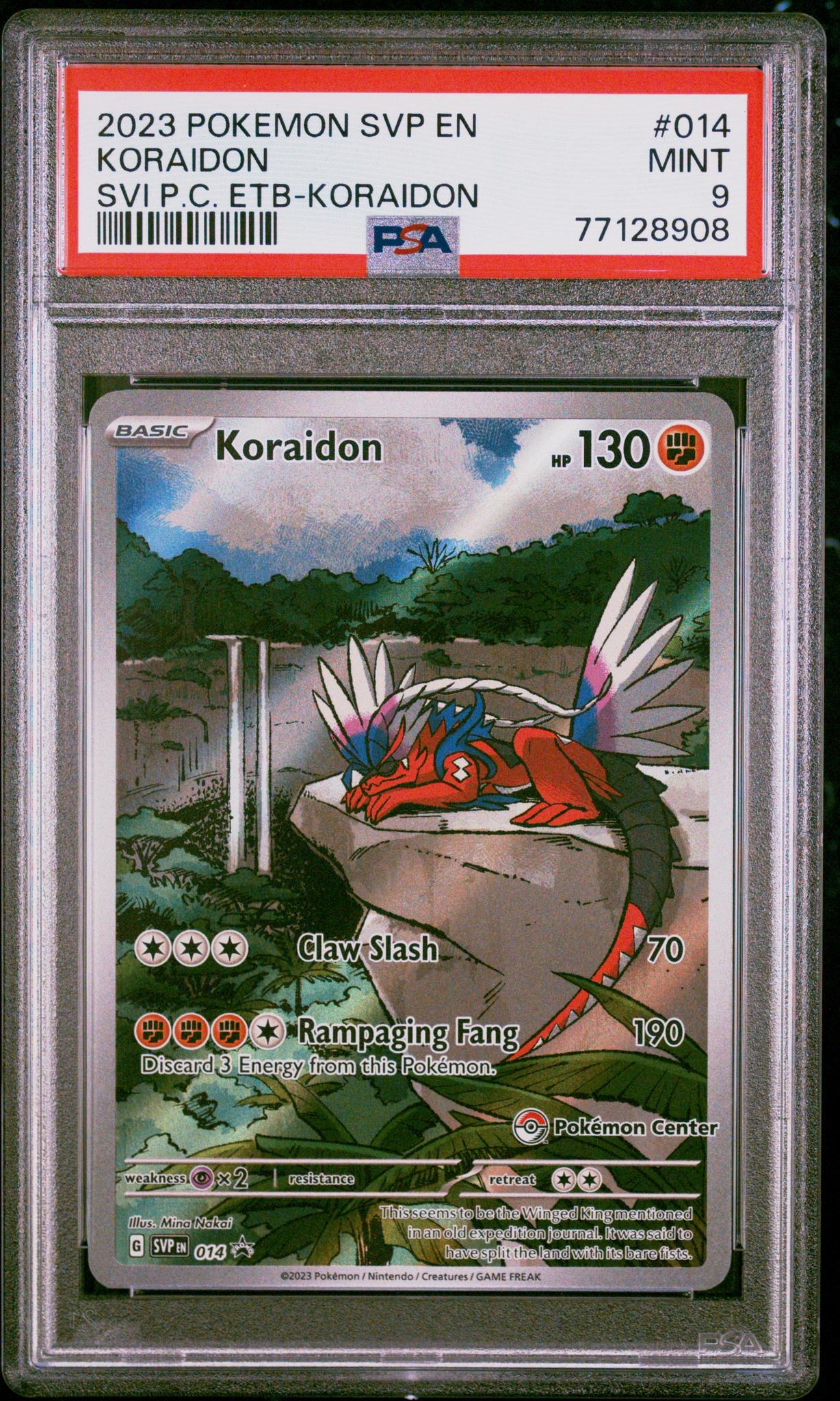 2023 Pokémon SVP Promo Koraidon #SVP014 Pokémon Center PSA 9