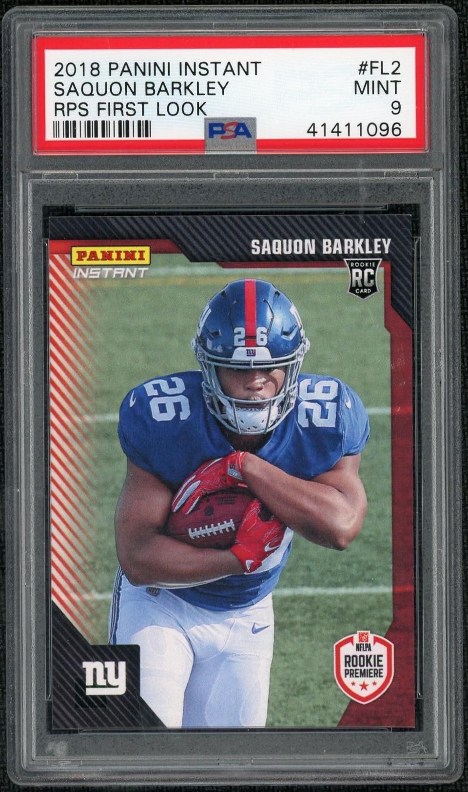 2018 Panini Instant NFL Rps First Look Saquon Barkley #FL2 PSA 9