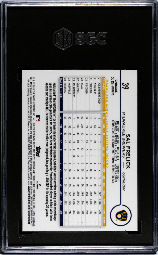 2024 Topps Chrome #39 Sal Frelick SGC 10