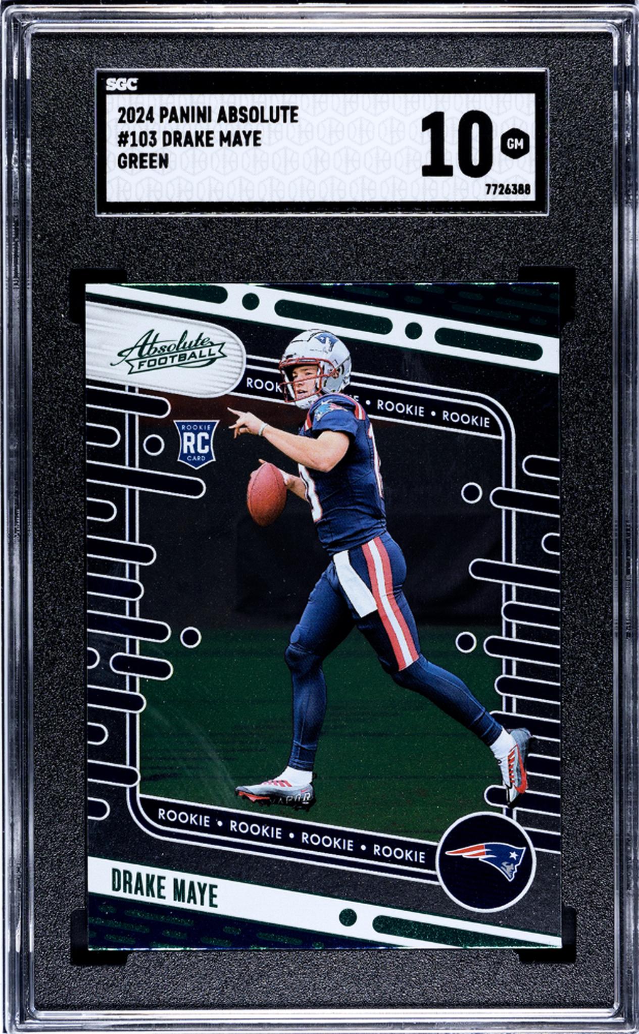 2024 Panini Absolute #103 Drake Maye Green SGC 10