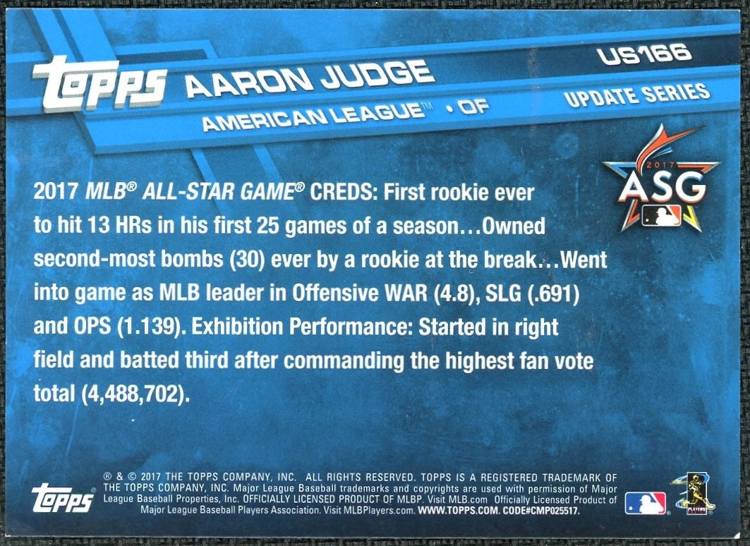 2017 Topps US166 Aaron Judge