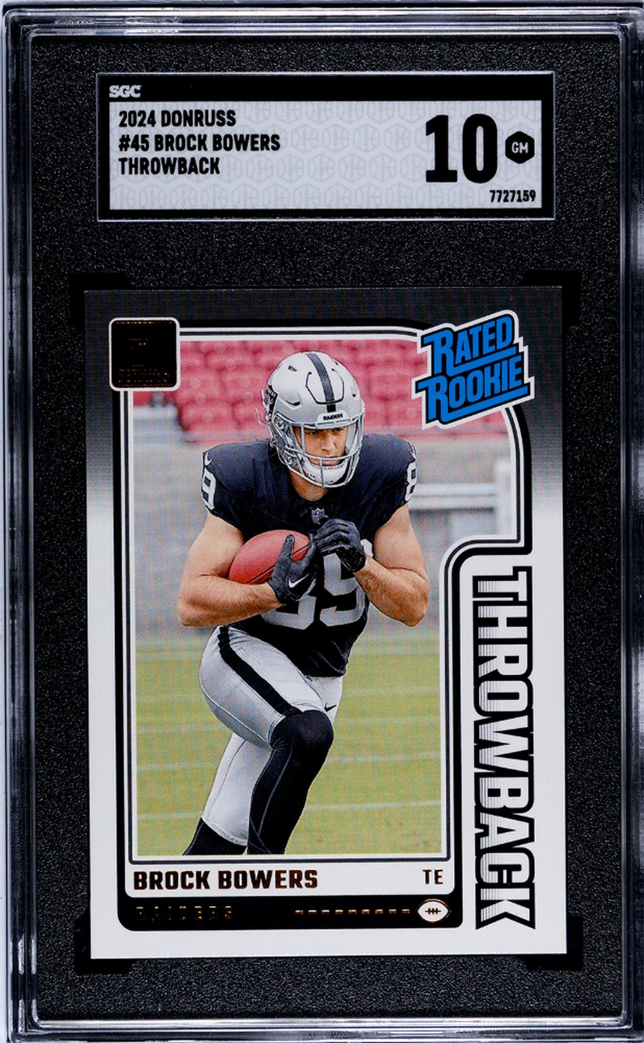 2024 Donruss #45 Brock Bowers Throwback SGC 10