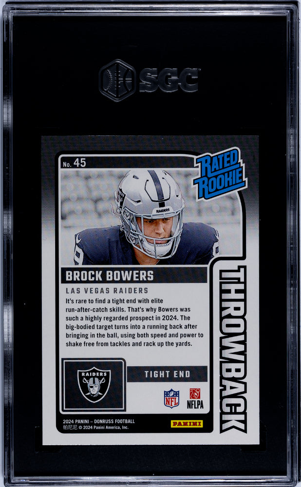 2024 Donruss #45 Brock Bowers Throwback SGC 10