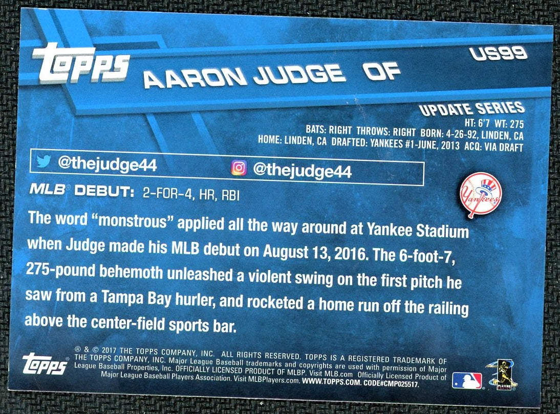 2017 Topps US99 Aaron Judge