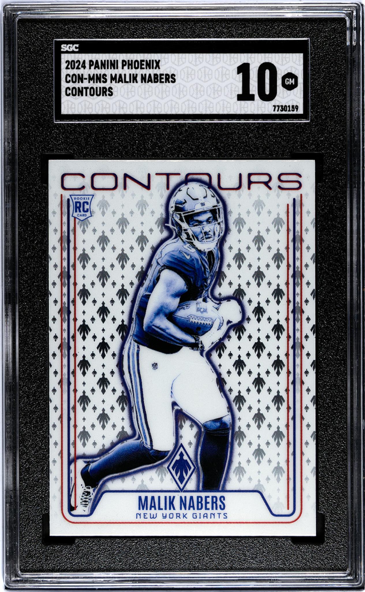 2024 Panini Phoenix #CON-MNS Malik Nabers Contours SGC 10