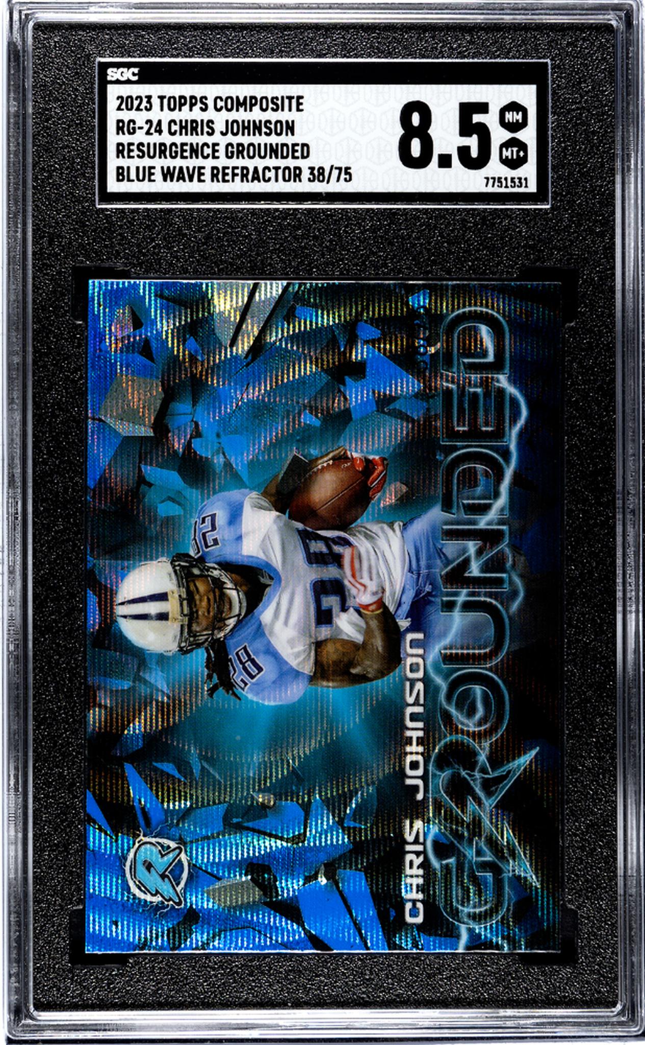 2023 Topps Composite #RG-24 Chris Johnson Resurgence Grounded Blue Wave Refractor 38/75 SGC 8.5