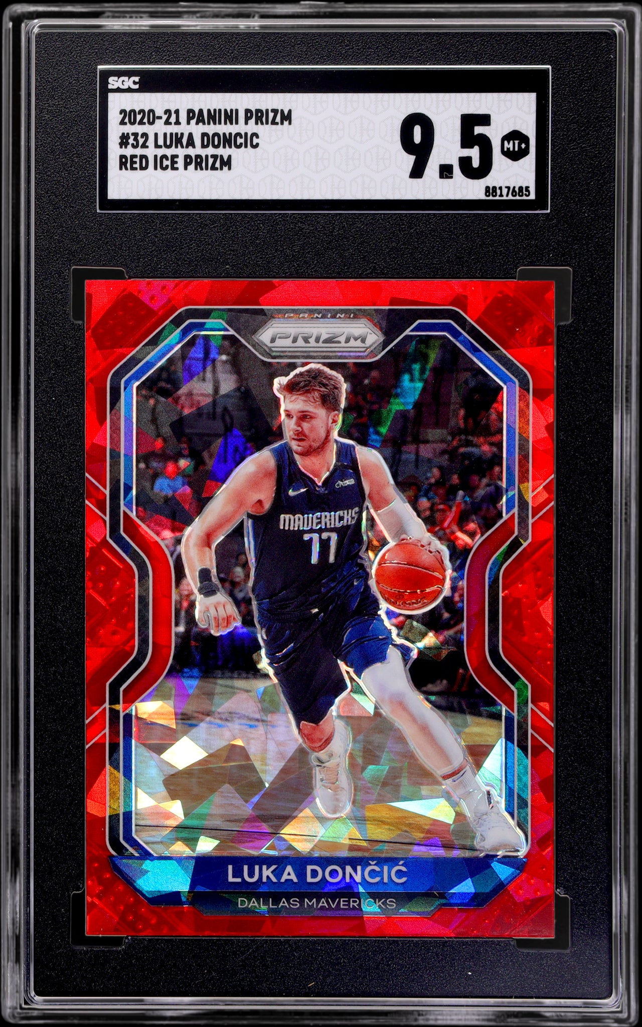 2020 Panini Prizm Red Ice Prizm Luka Doncic #32 SGC 9.5